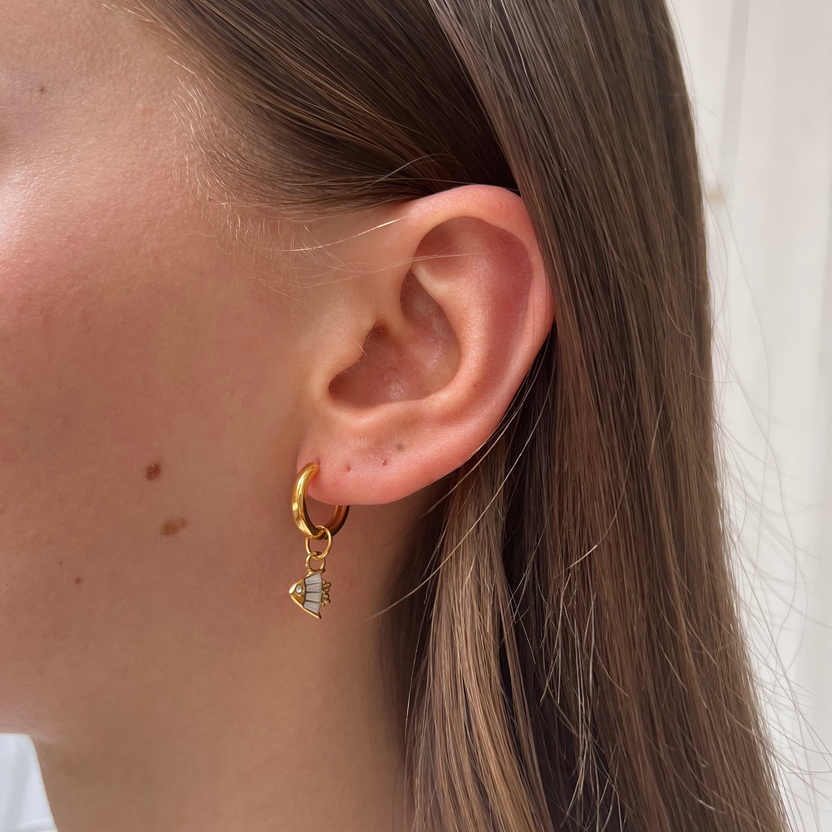 Earring White Moonfish Earring White Moonfish