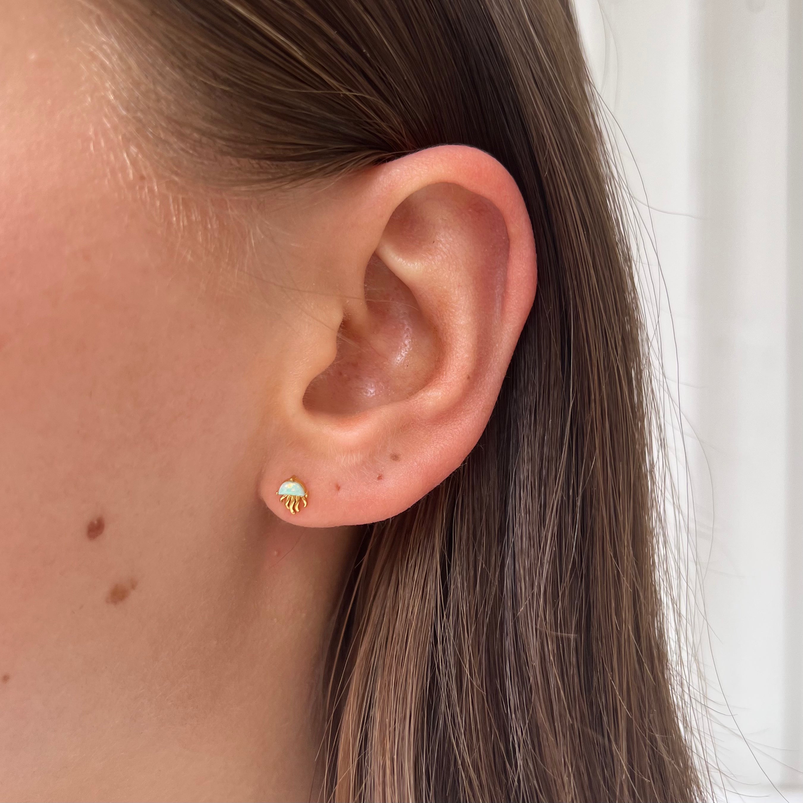 Earstud Blue Jellyfish Earstud Blue Jellyfish