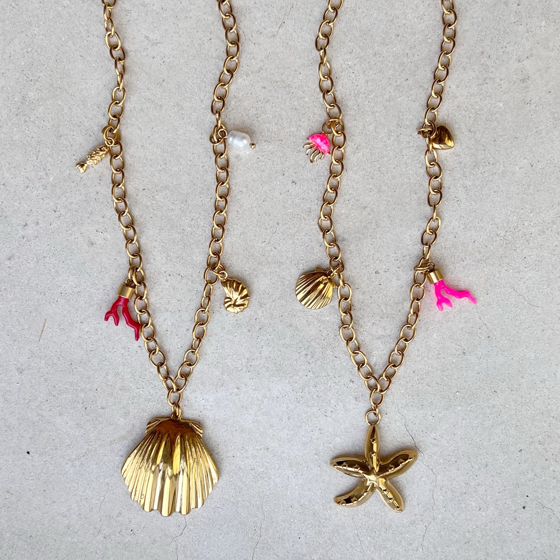 Charm Necklace Scallop Charm Necklace Scallop