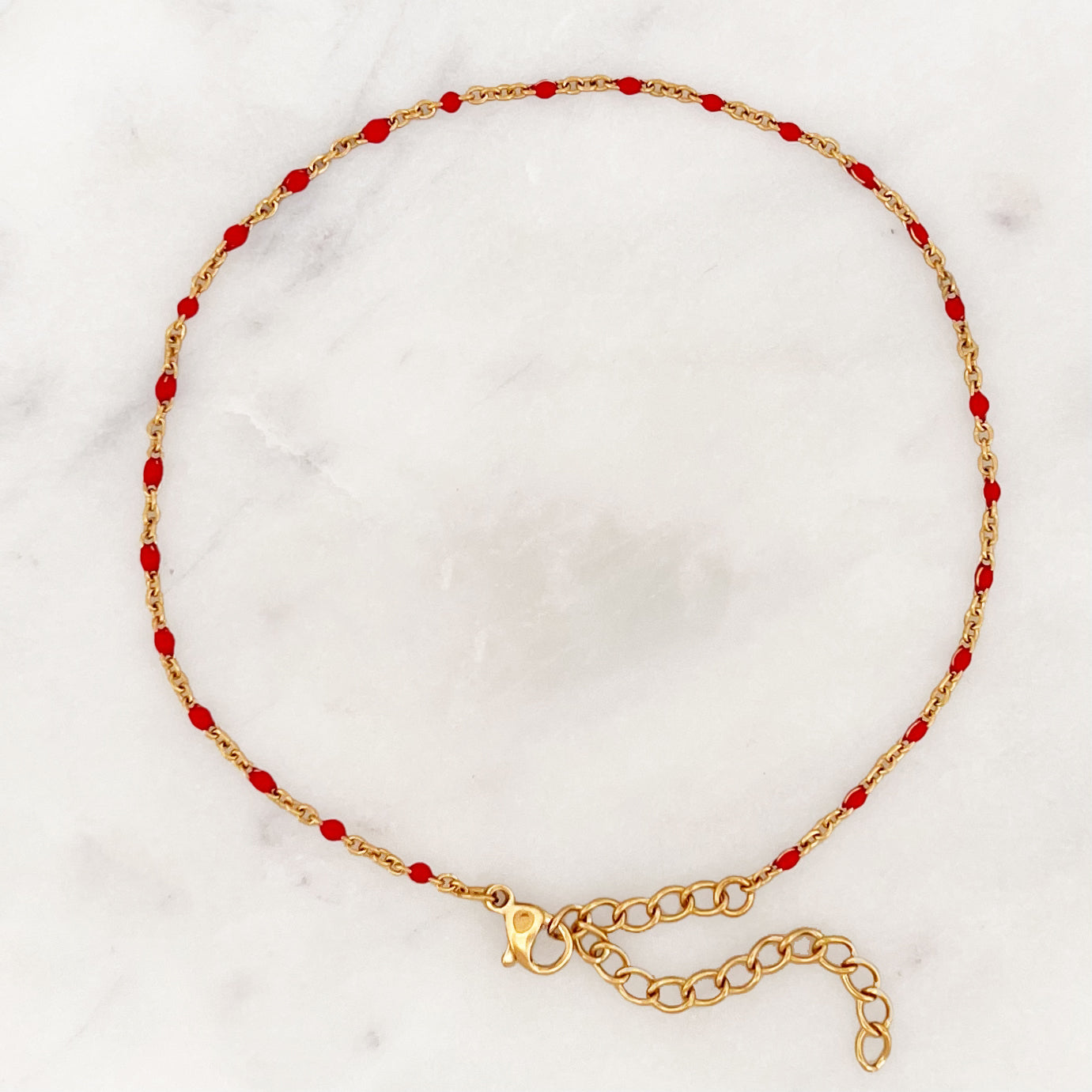 Enkelbandje Rode Dots Enkelbandje Rode Dots