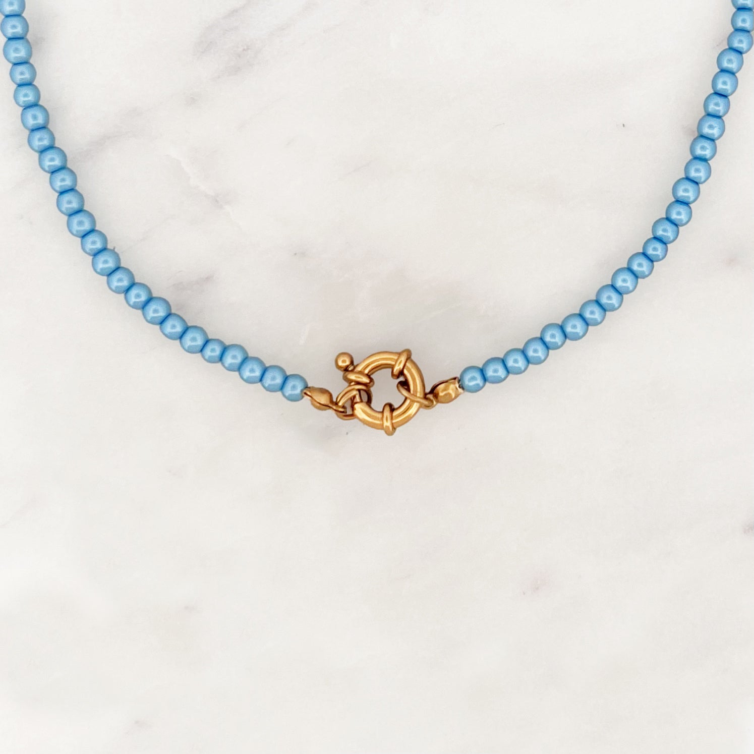 Choker Light Blue Pearls Choker Light Blue Pearls