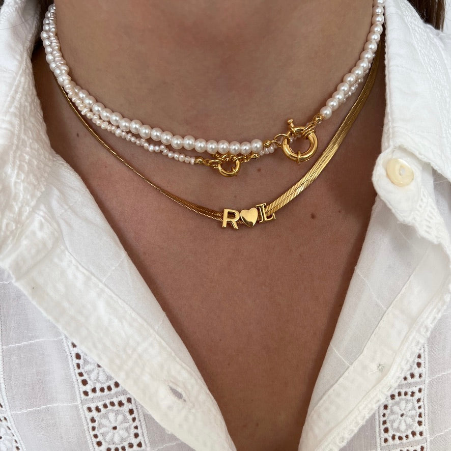 Flache Liebe Initialen Halskette Flache Liebe Initialen Halskette