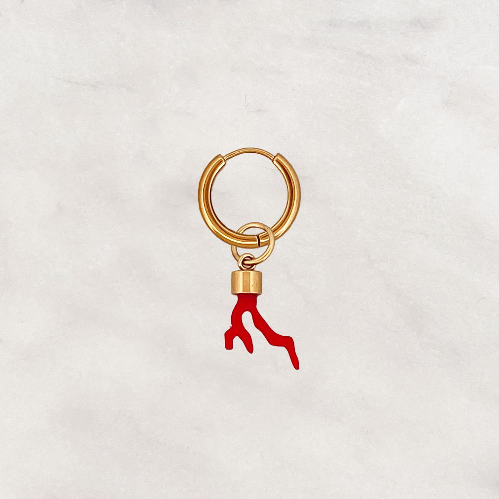 Earring Red Coral Earring Red Coral