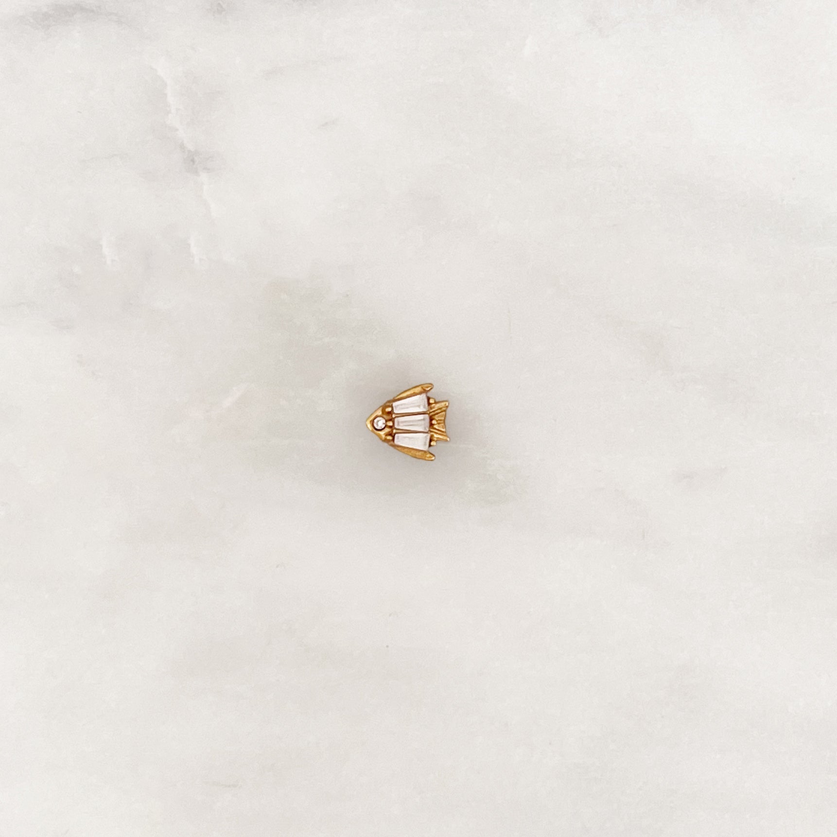 Earstud White Opal Moonfish Earstud White Opal Moonfish