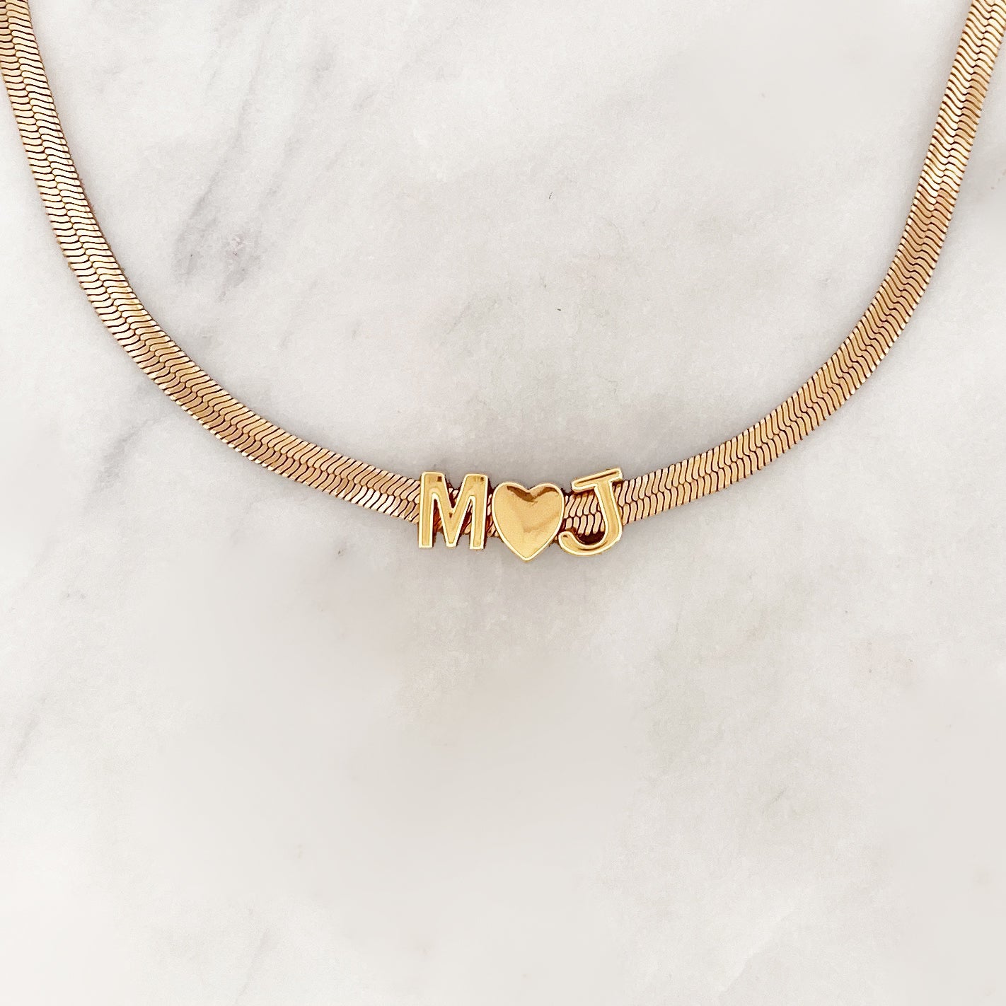 Flache Liebe Initialen Halskette Flache Liebe Initialen Halskette