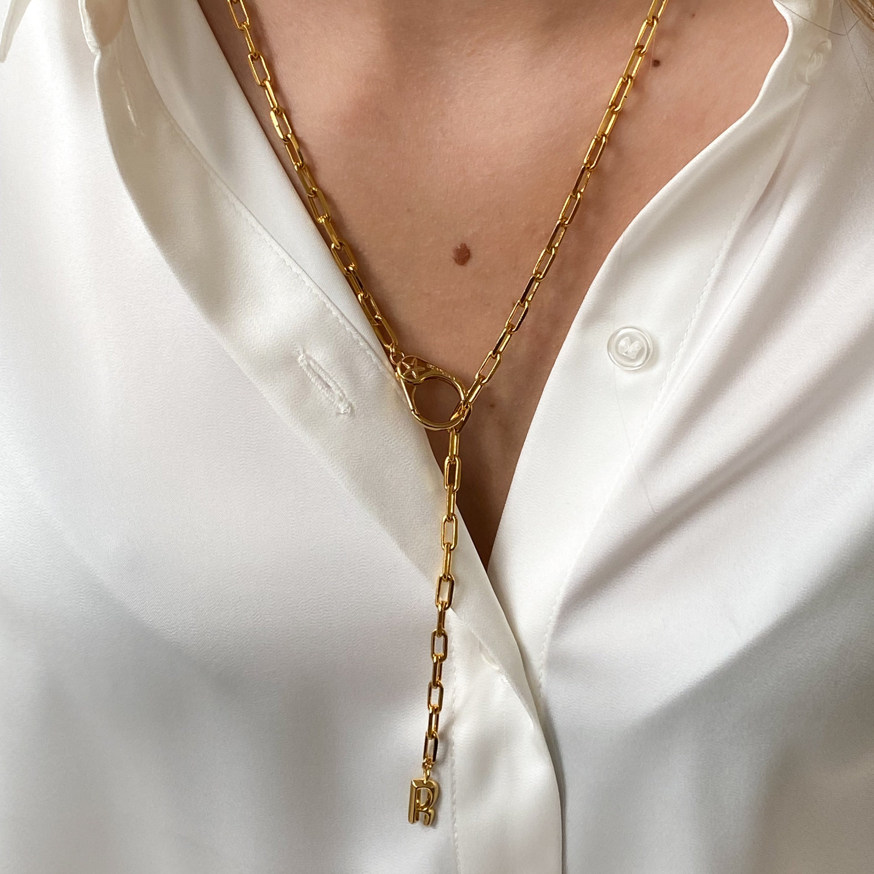 Oval Necklace Bamboo Initial Oval Necklace Bamboo Initial