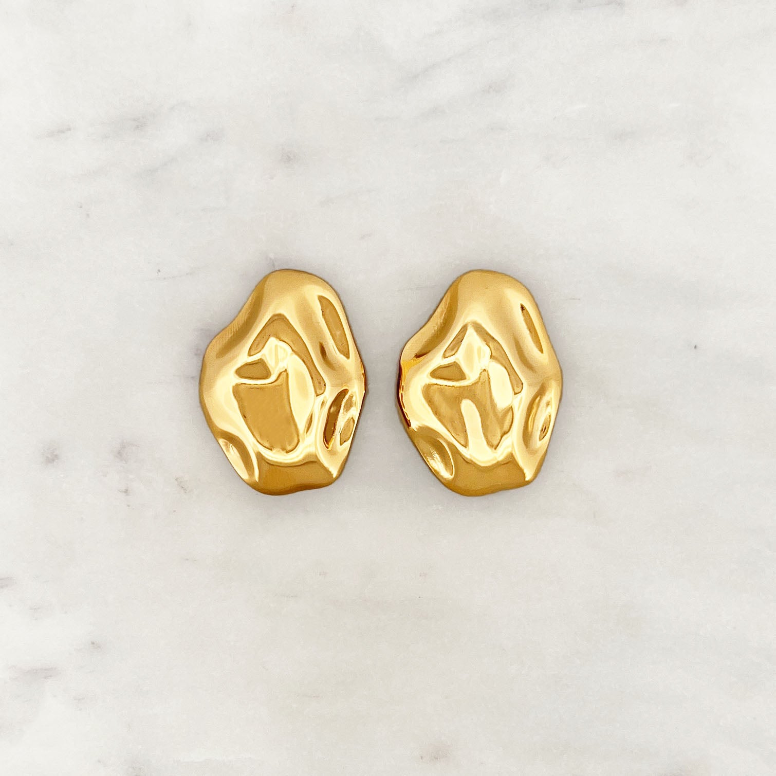 Pleated Earstud Set Oval Pleated Earstud Set Oval