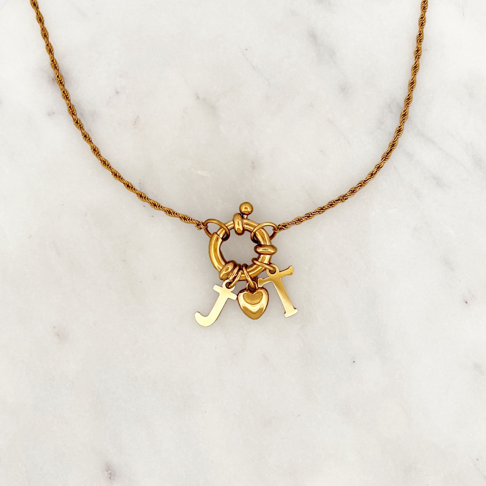 Twisted Necklace Forever Love Initials Twisted Necklace Forever Love Initials