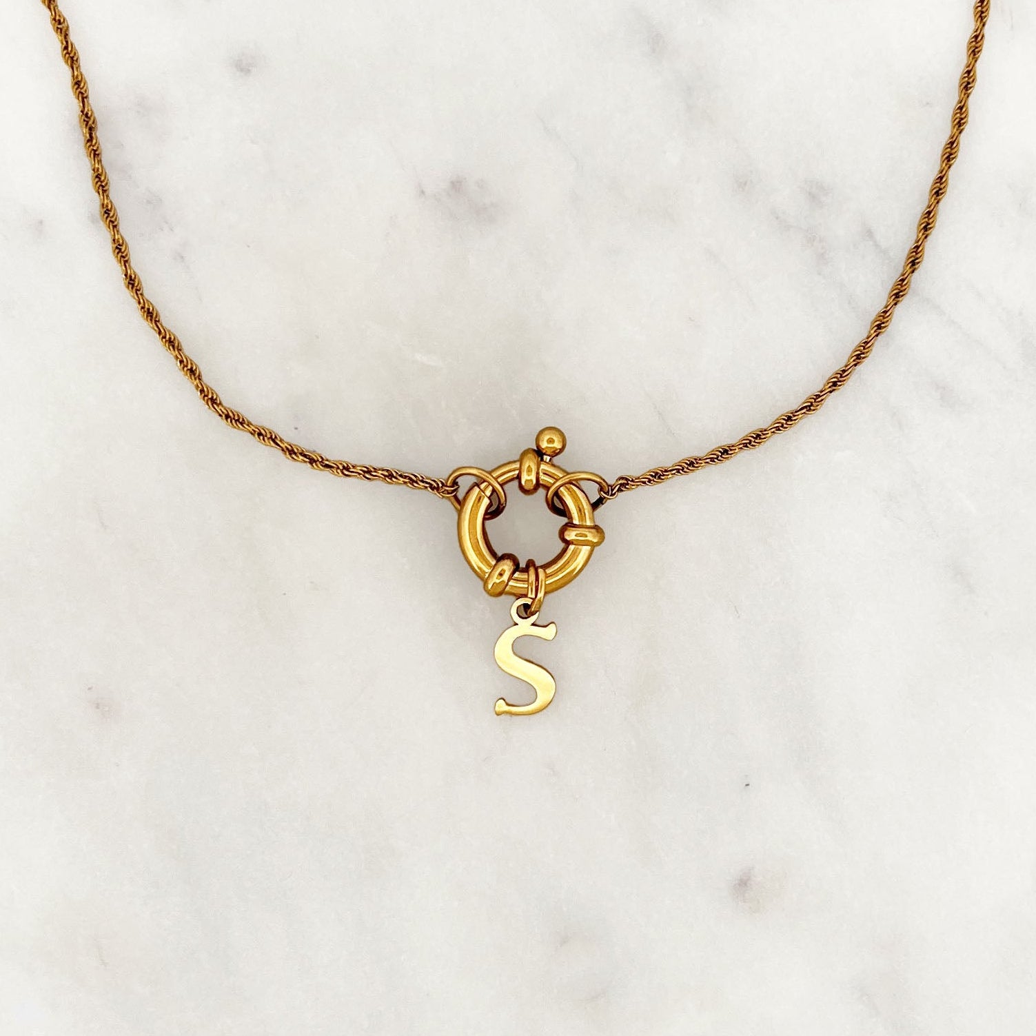 Twisted Necklace Initial Twisted Necklace Initial