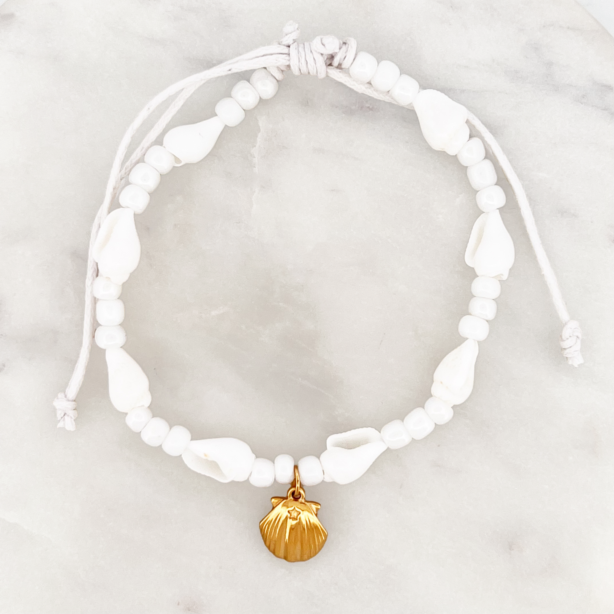 White Shell Bracelet Scallop White Shell Bracelet Scallop