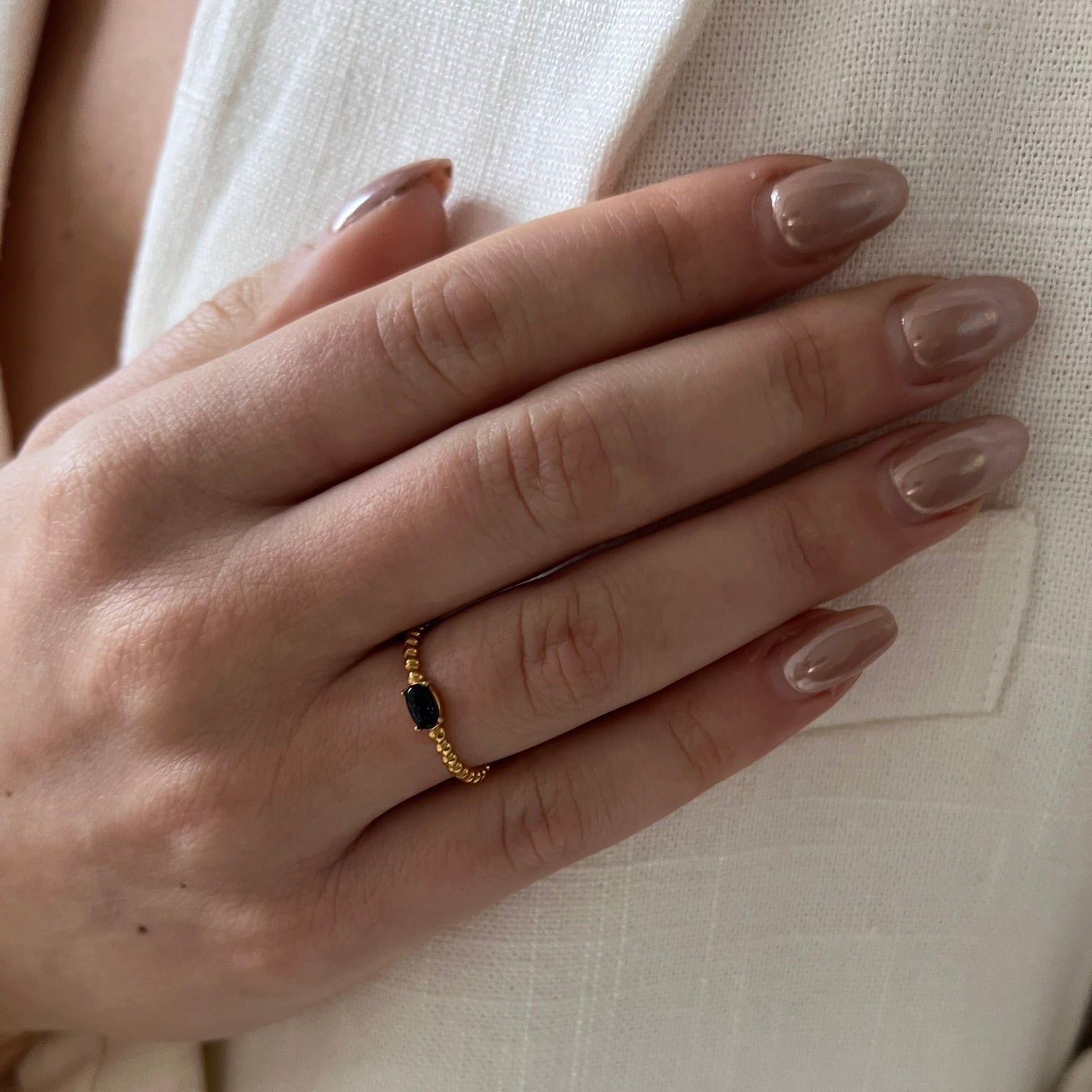 Blue Sandstone Ring - ByNouck Jewelry Blue Sandstone Ring - ByNouck Jewelry