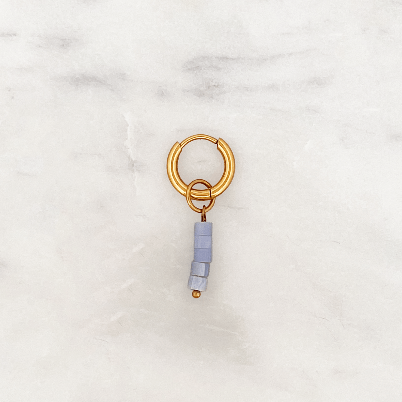 Classic Huggie Blue Tonic Beads - ByNouck Jewelry Classic Huggie Blue Tonic Beads - ByNouck Jewelry