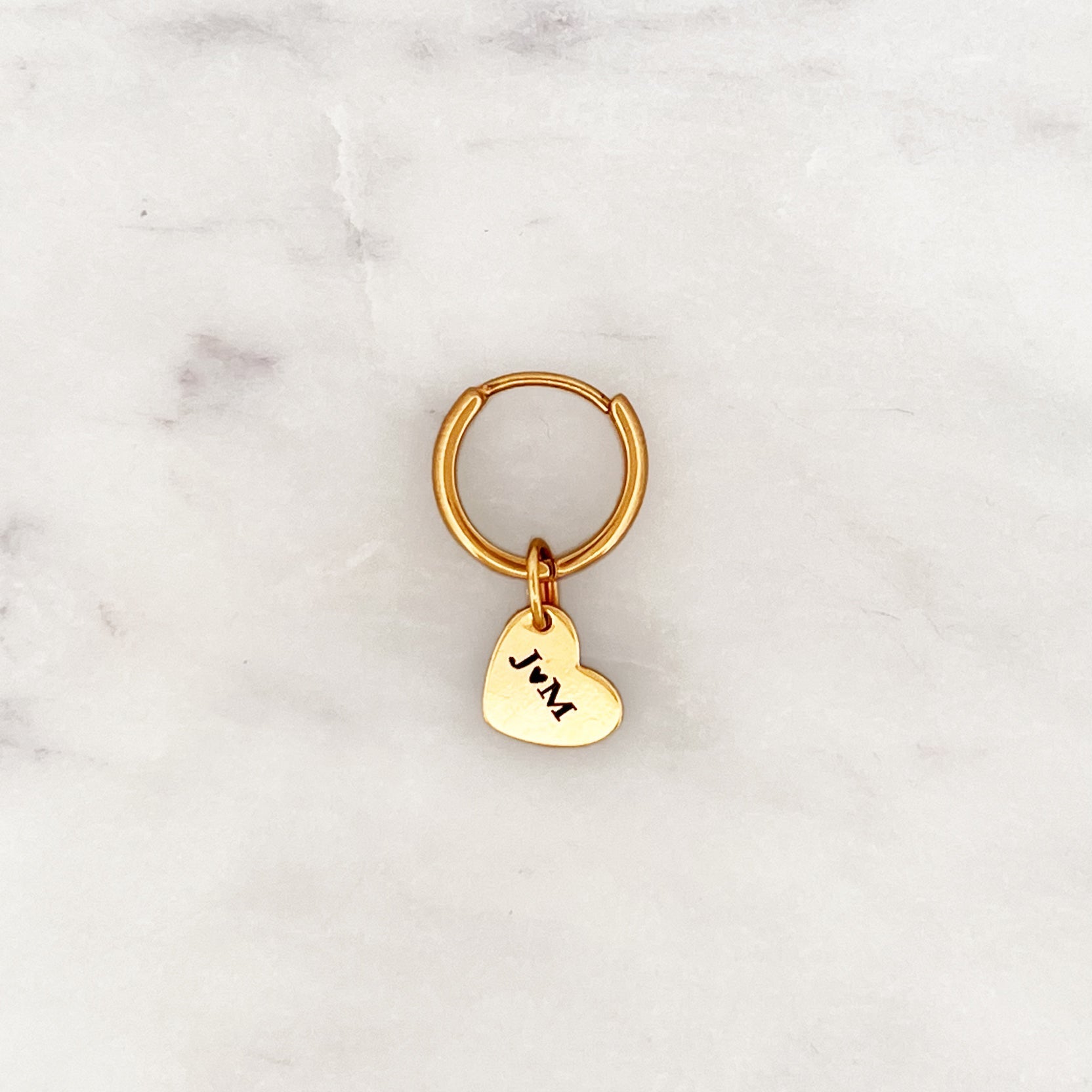 Earring Engrave Heart - ByNouck Jewelry Earring Engrave Heart - ByNouck Jewelry