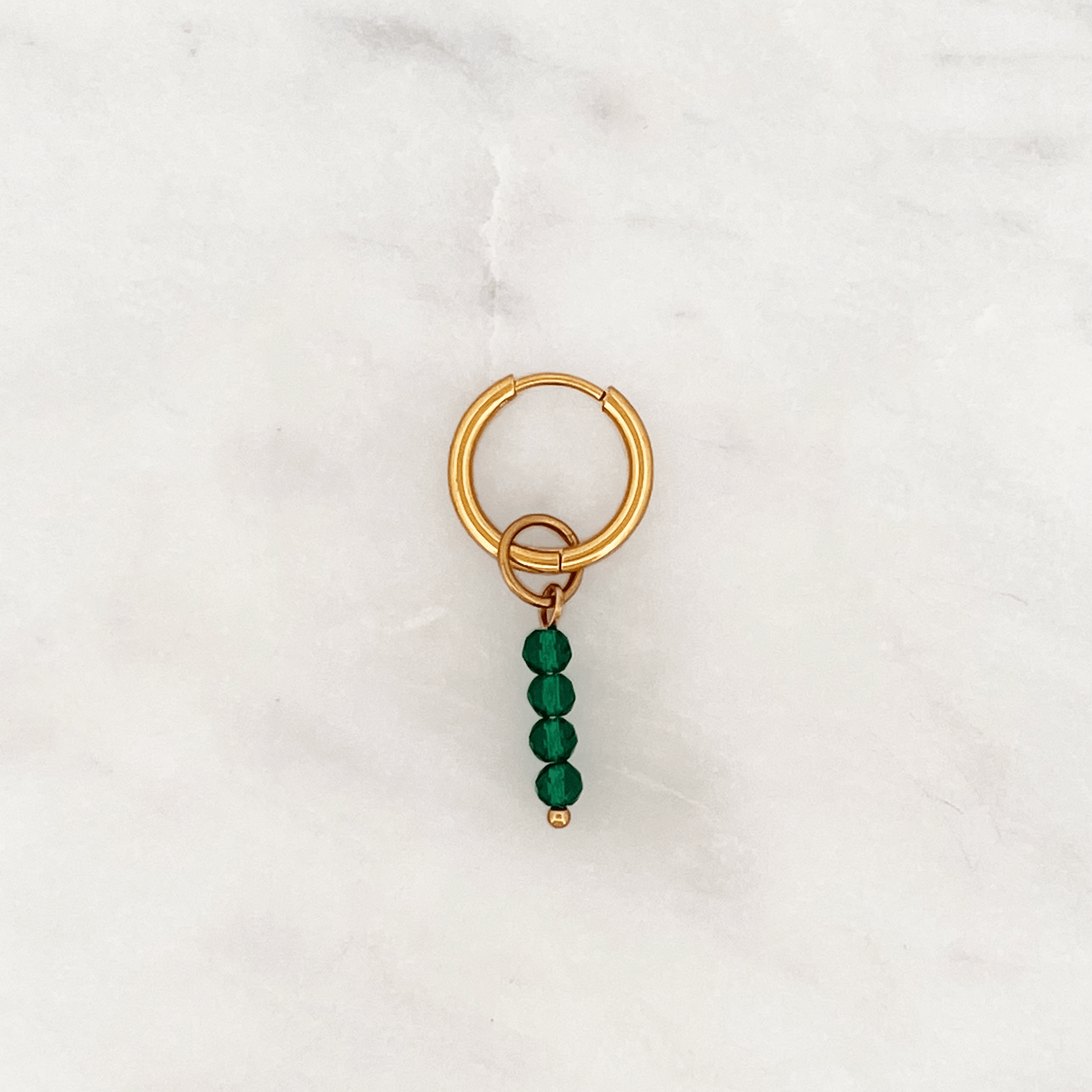 Fine Huggie Green Facet Beads - ByNouck Jewelry Fine Huggie Green Facet Beads - ByNouck Jewelry