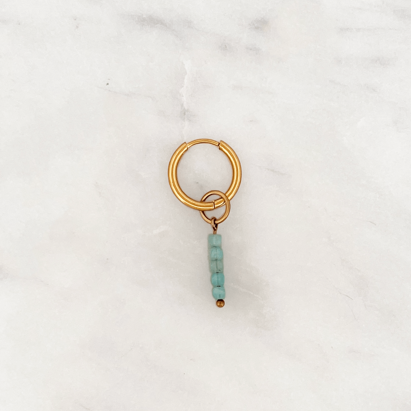 Fine Huggie Little Blue Cubes - ByNouck Jewelry Fine Huggie Little Blue Cubes - ByNouck Jewelry