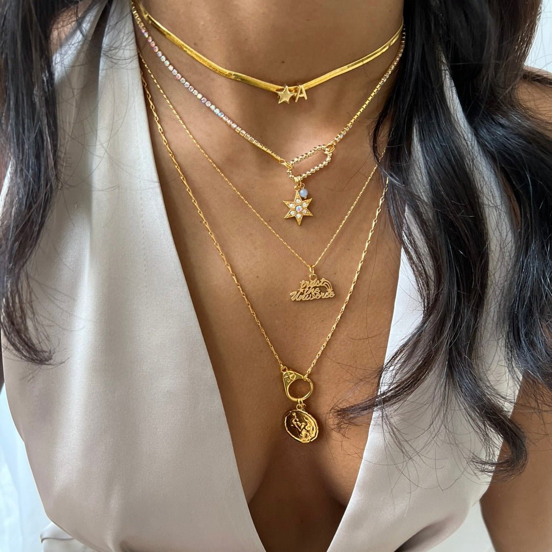 Flat Initial Choker Star - ByNouck Jewelry Flat Initial Choker Star - ByNouck Jewelry