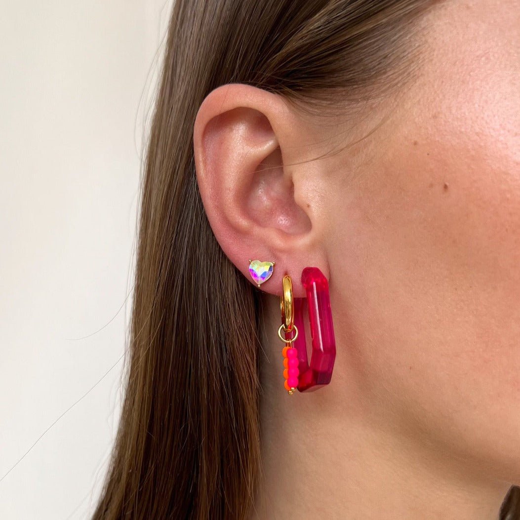 Fuchsia Buxon Hoop Set - ByNouck Jewelry Fuchsia Buxon Hoop Set - ByNouck Jewelry