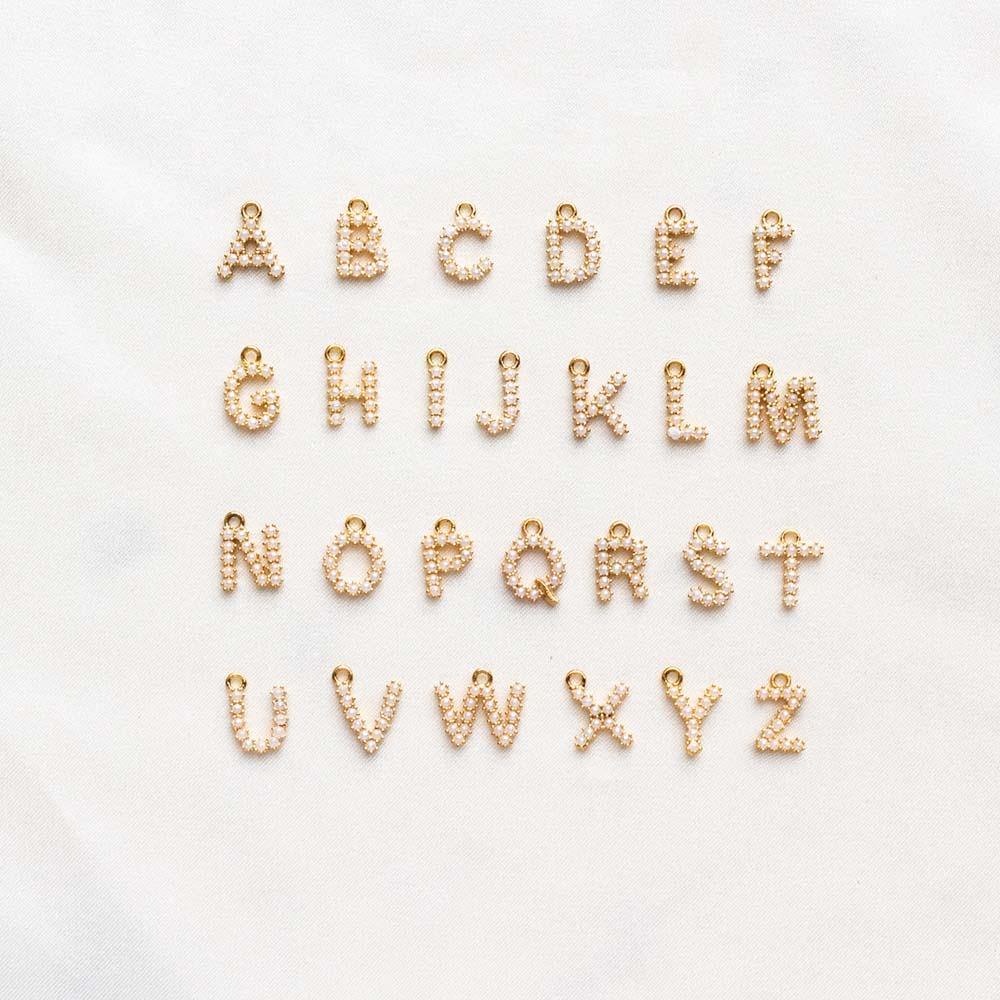 Glass Pearls Choker Pearl Initial - ByNouck Jewelry Glass Pearls Choker Pearl Initial - ByNouck Jewelry