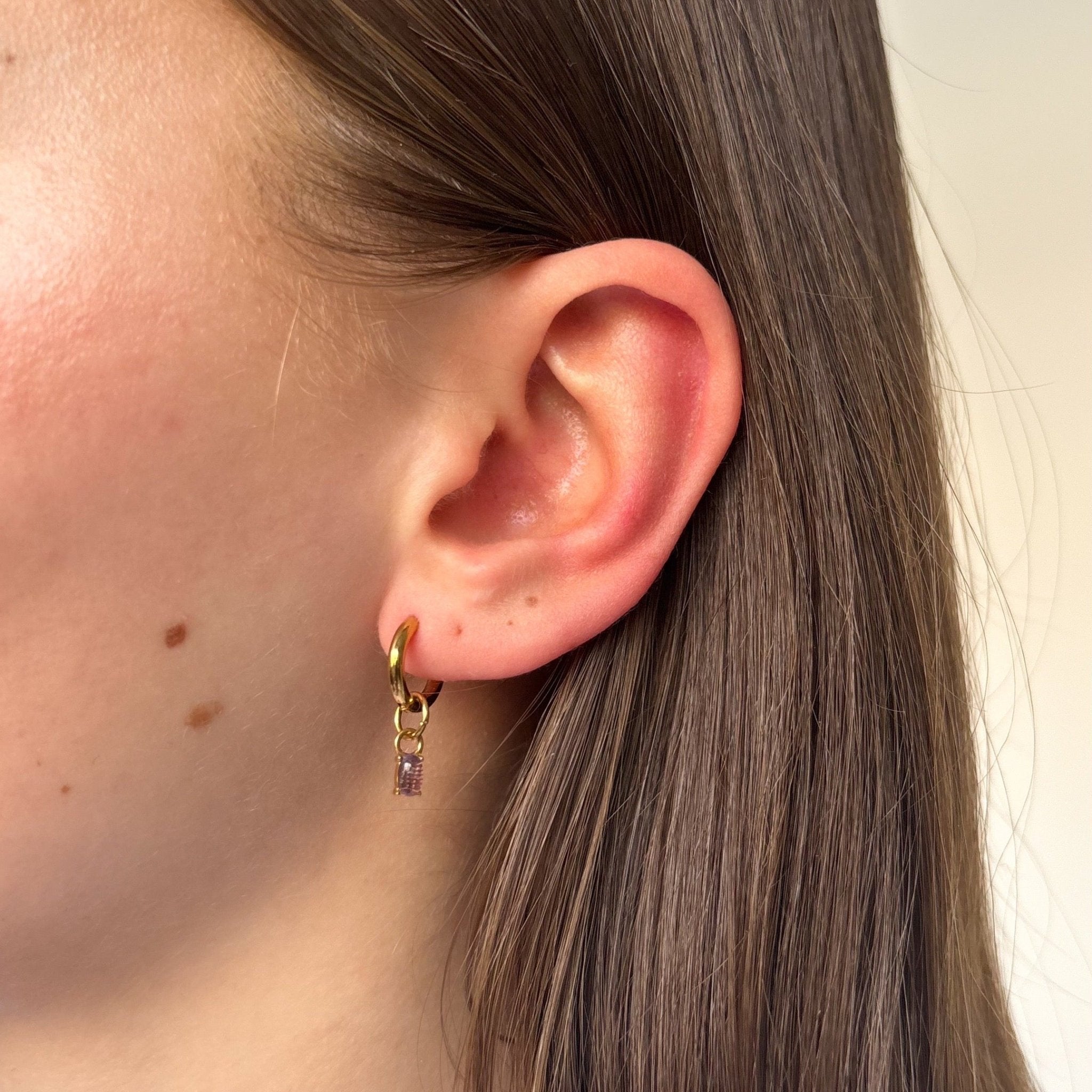 Hoop Amethyst Oval - ByNouck Jewelry Hoop Amethyst Oval - ByNouck Jewelry