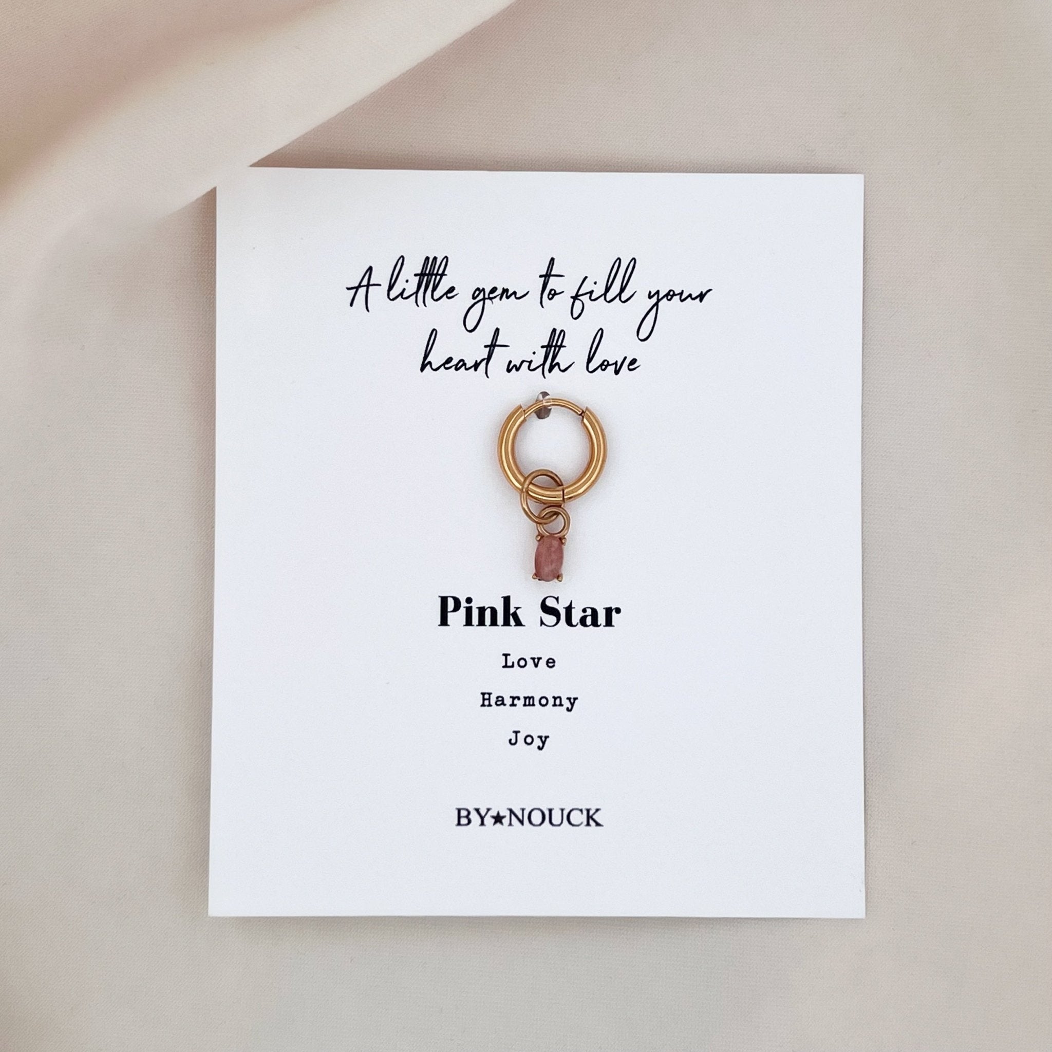 Hoop Pink Star Oval - ByNouck Jewelry Hoop Pink Star Oval - ByNouck Jewelry