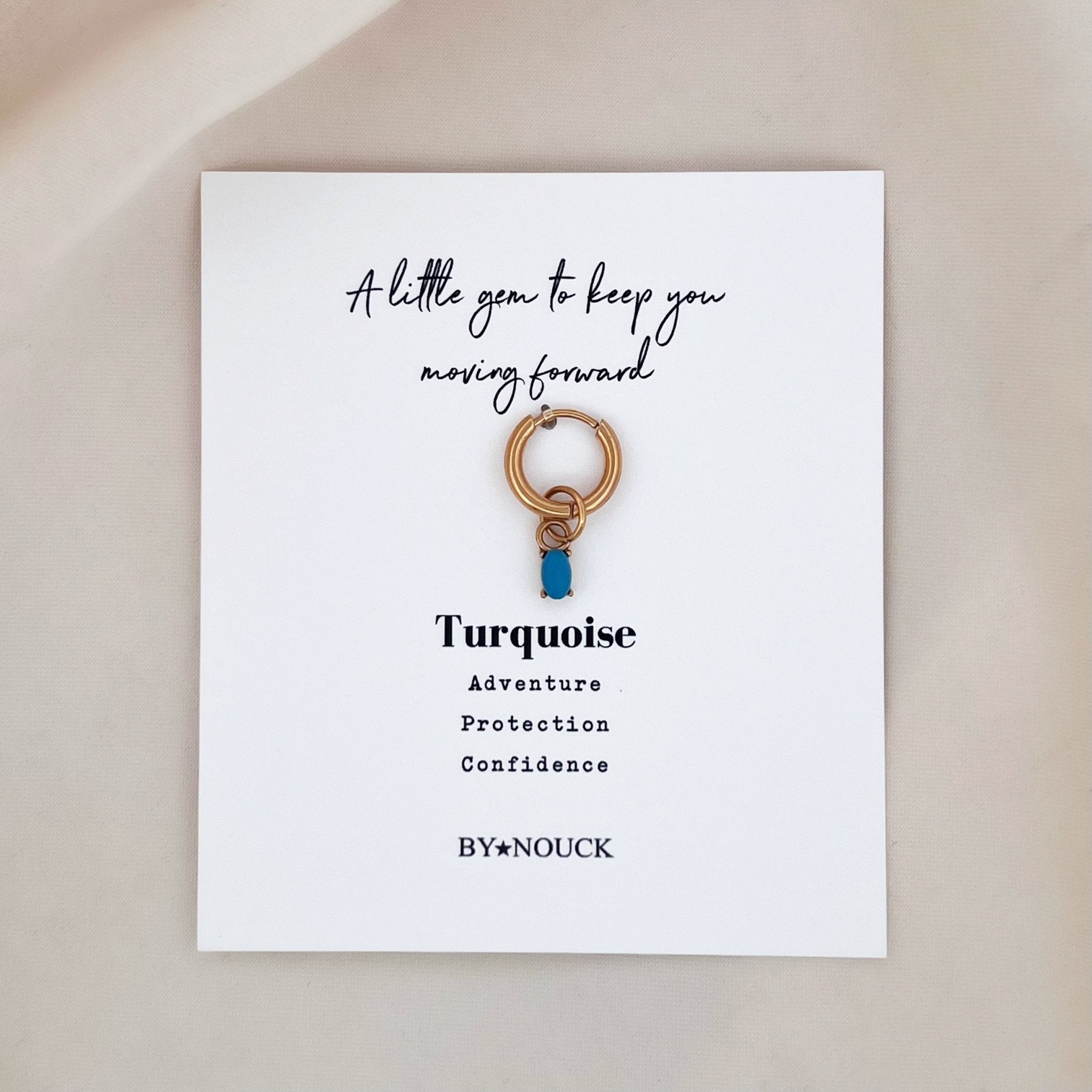 Hoop Turquoise Stone Oval - ByNouck Jewelry Hoop Turquoise Stone Oval - ByNouck Jewelry