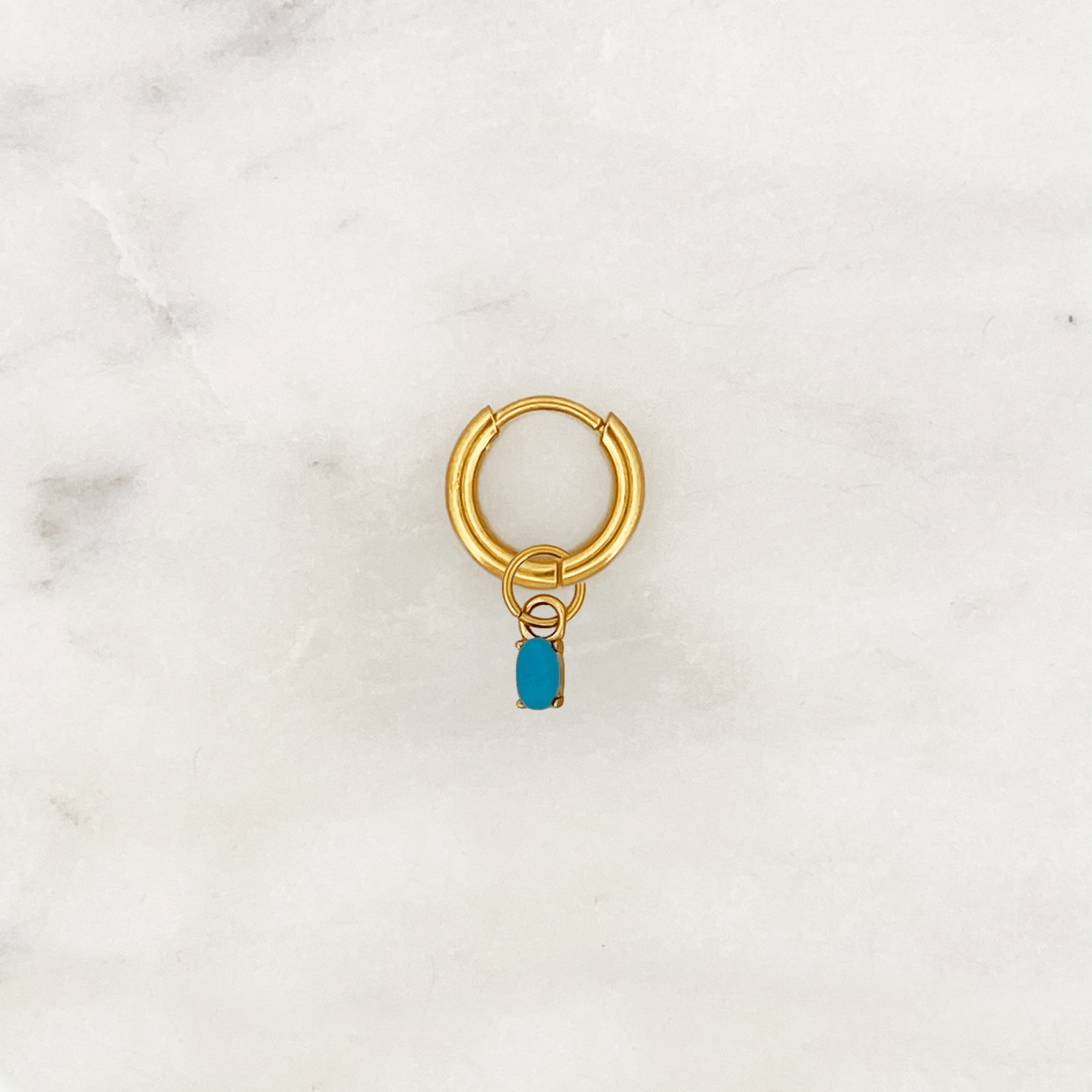 Hoop Turquoise Stone Oval - ByNouck Jewelry Hoop Turquoise Stone Oval - ByNouck Jewelry