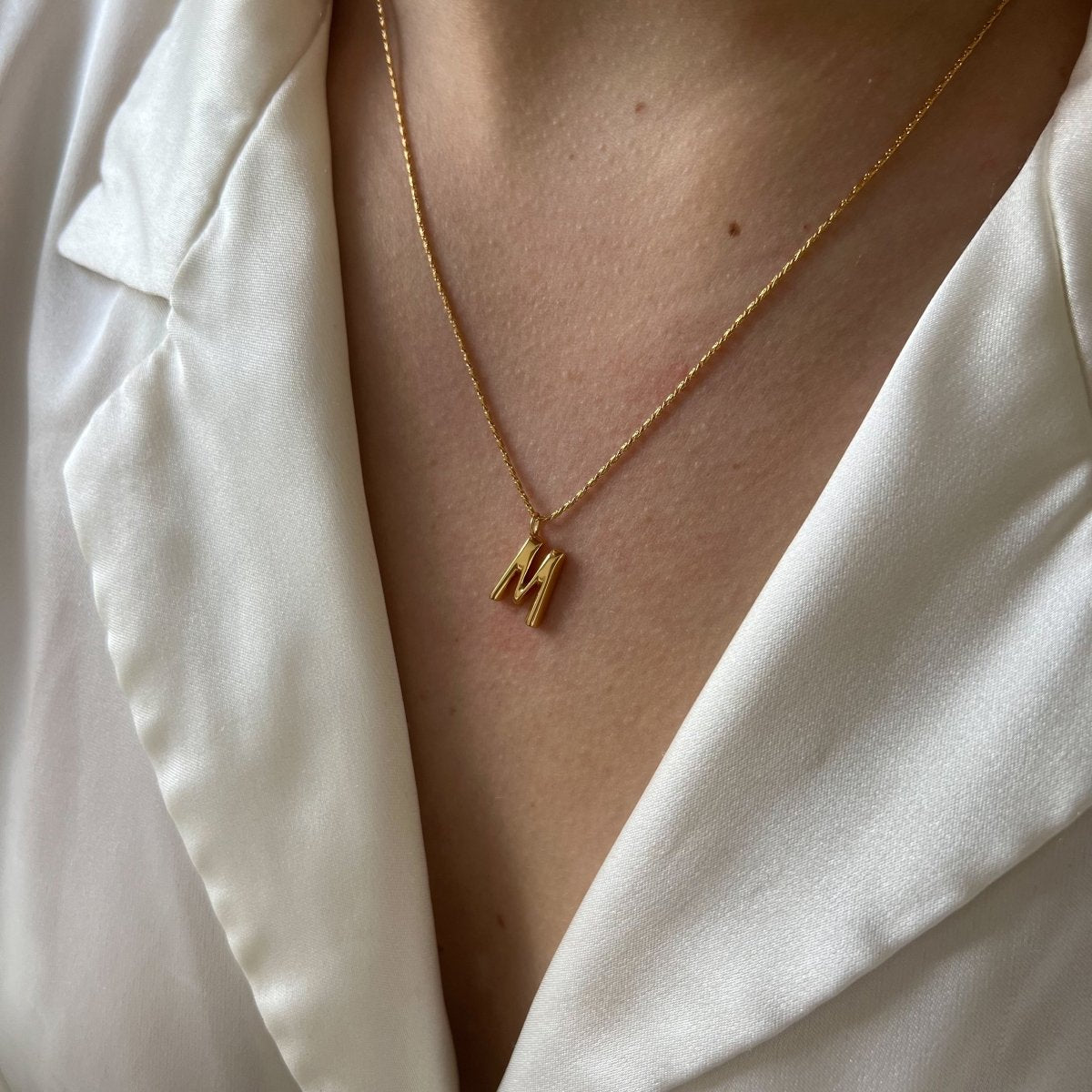 Necklace Bamboo Initial - ByNouck Jewelry Necklace Bamboo Initial - ByNouck Jewelry