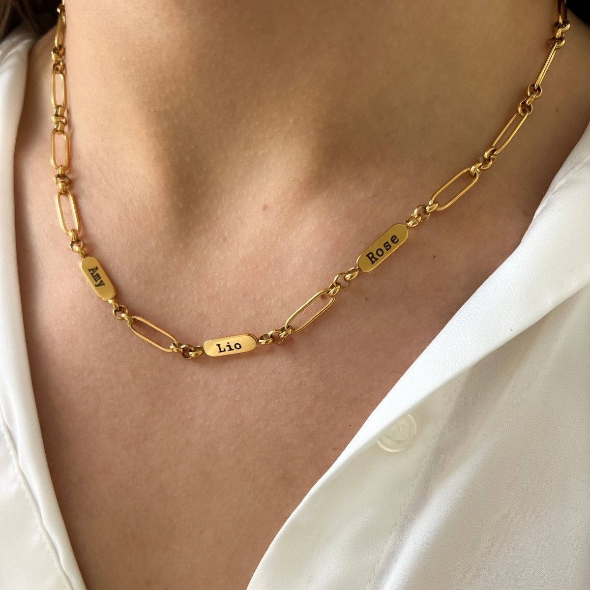 Necklace Engraved Tags - ByNouck Jewelry Necklace Engraved Tags - ByNouck Jewelry