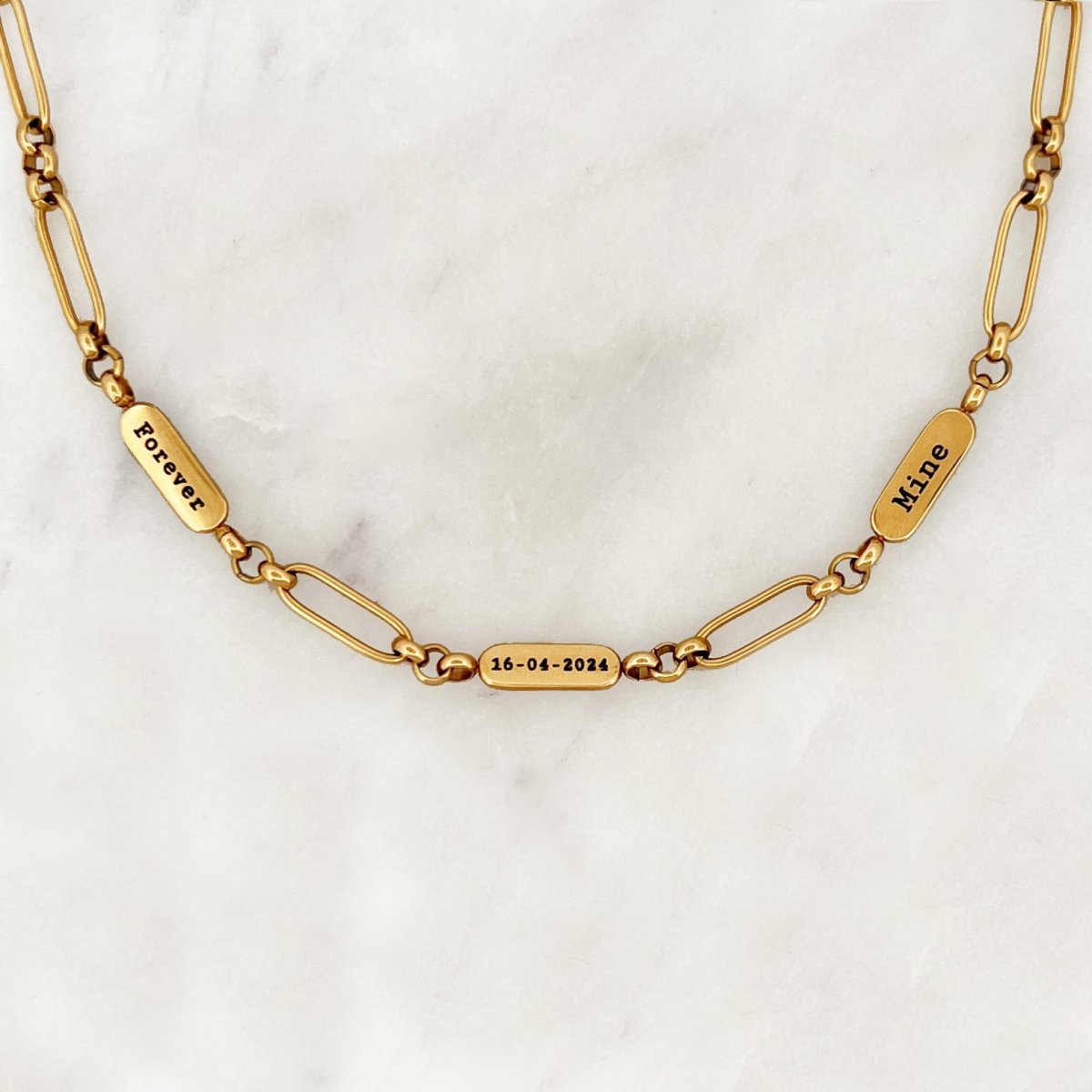 Necklace Engraved Tags - ByNouck Jewelry Necklace Engraved Tags - ByNouck Jewelry