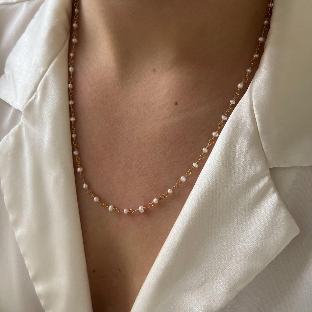 Necklace Long Pearl Chain