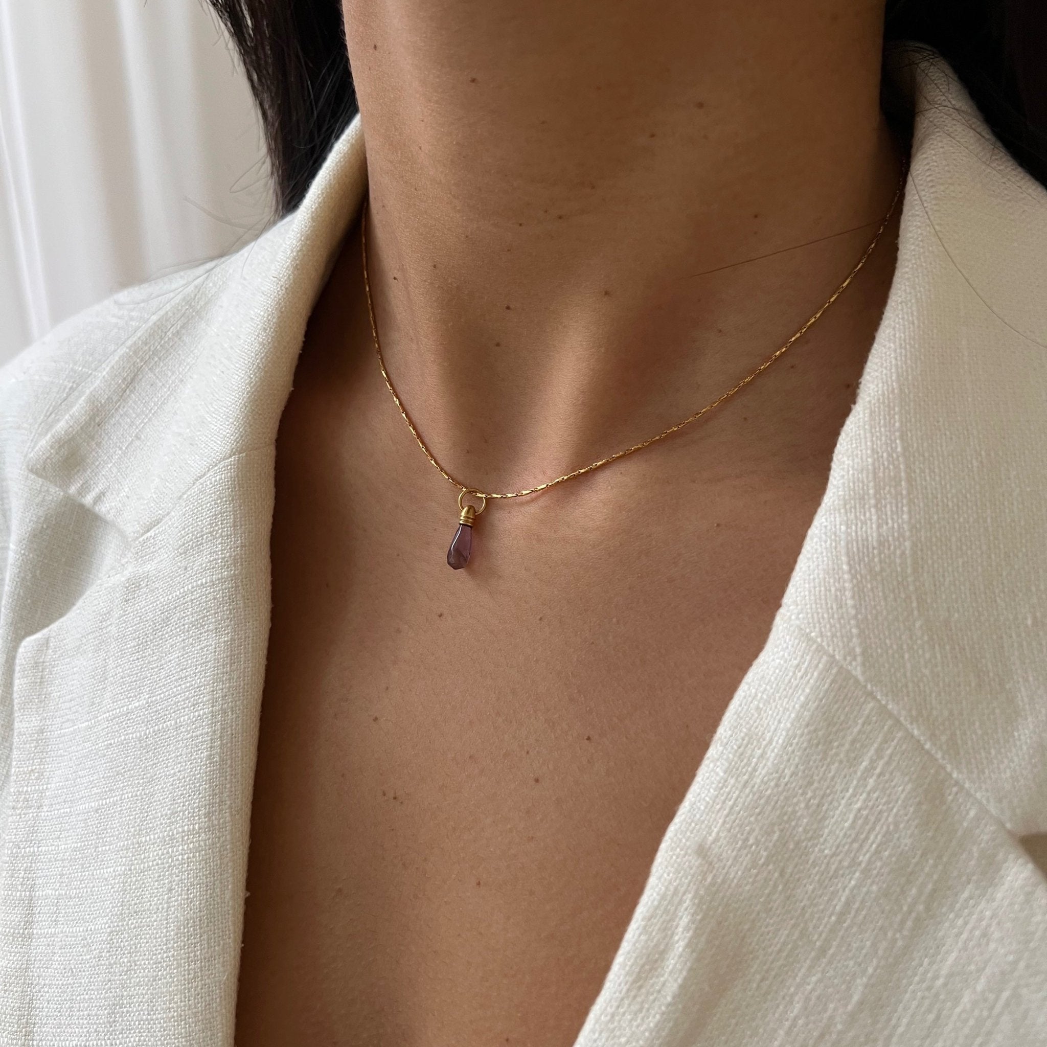 Necklace Manifest Stone Amethyst - ByNouck Jewelry Necklace Manifest Stone Amethyst - ByNouck Jewelry