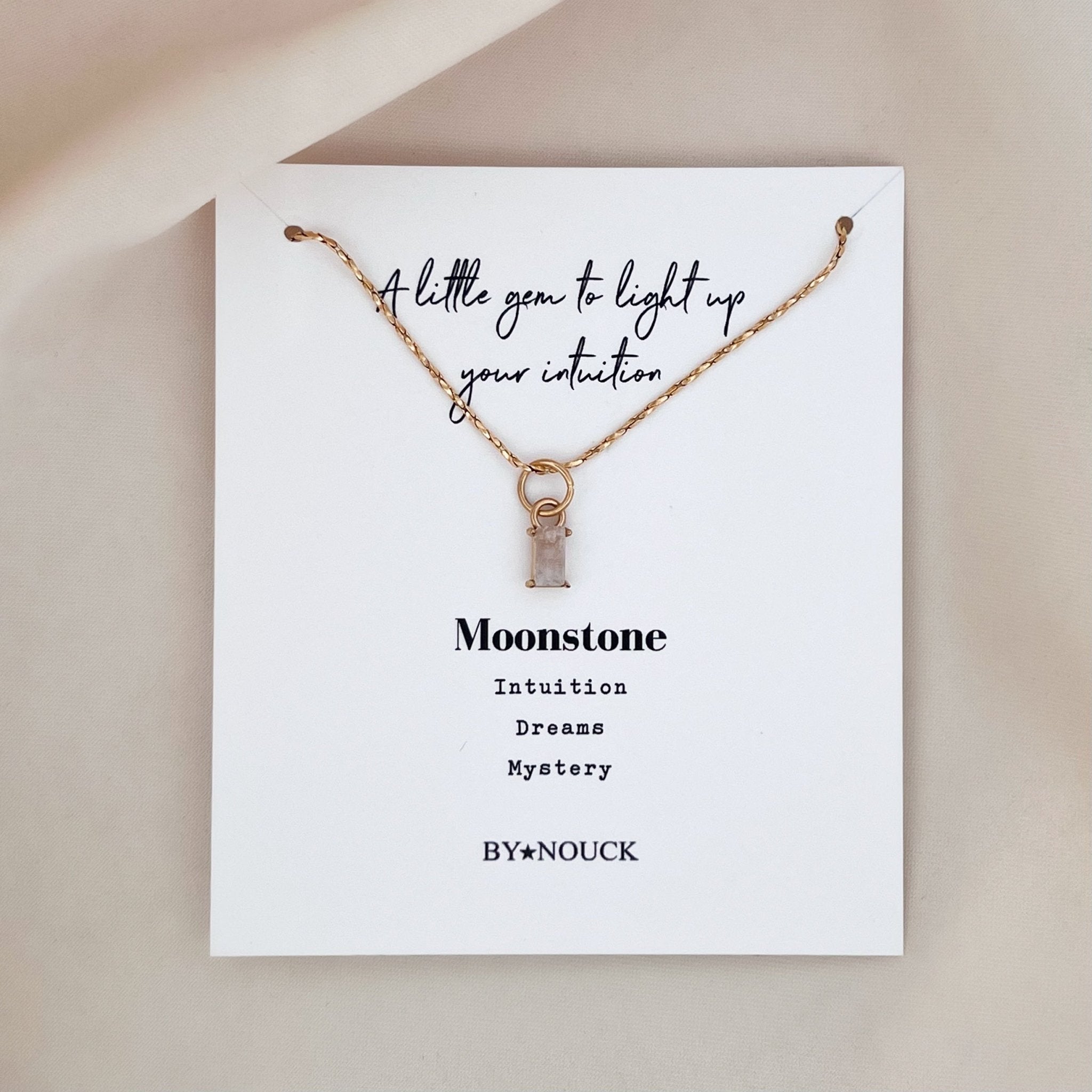 Necklace Moonstone Baguette - ByNouck Jewelry Necklace Moonstone Baguette - ByNouck Jewelry
