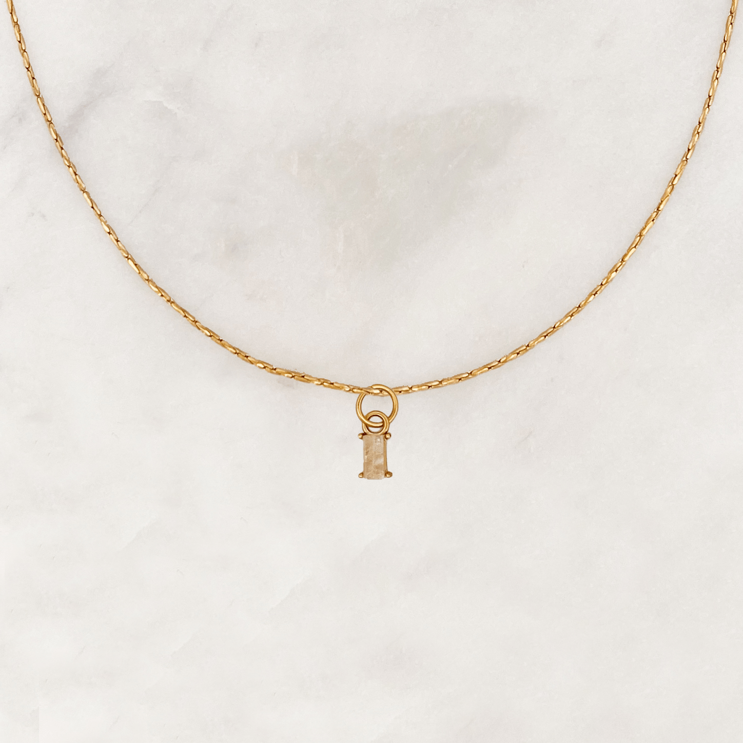 Necklace Moonstone Baguette - ByNouck Jewelry Necklace Moonstone Baguette - ByNouck Jewelry