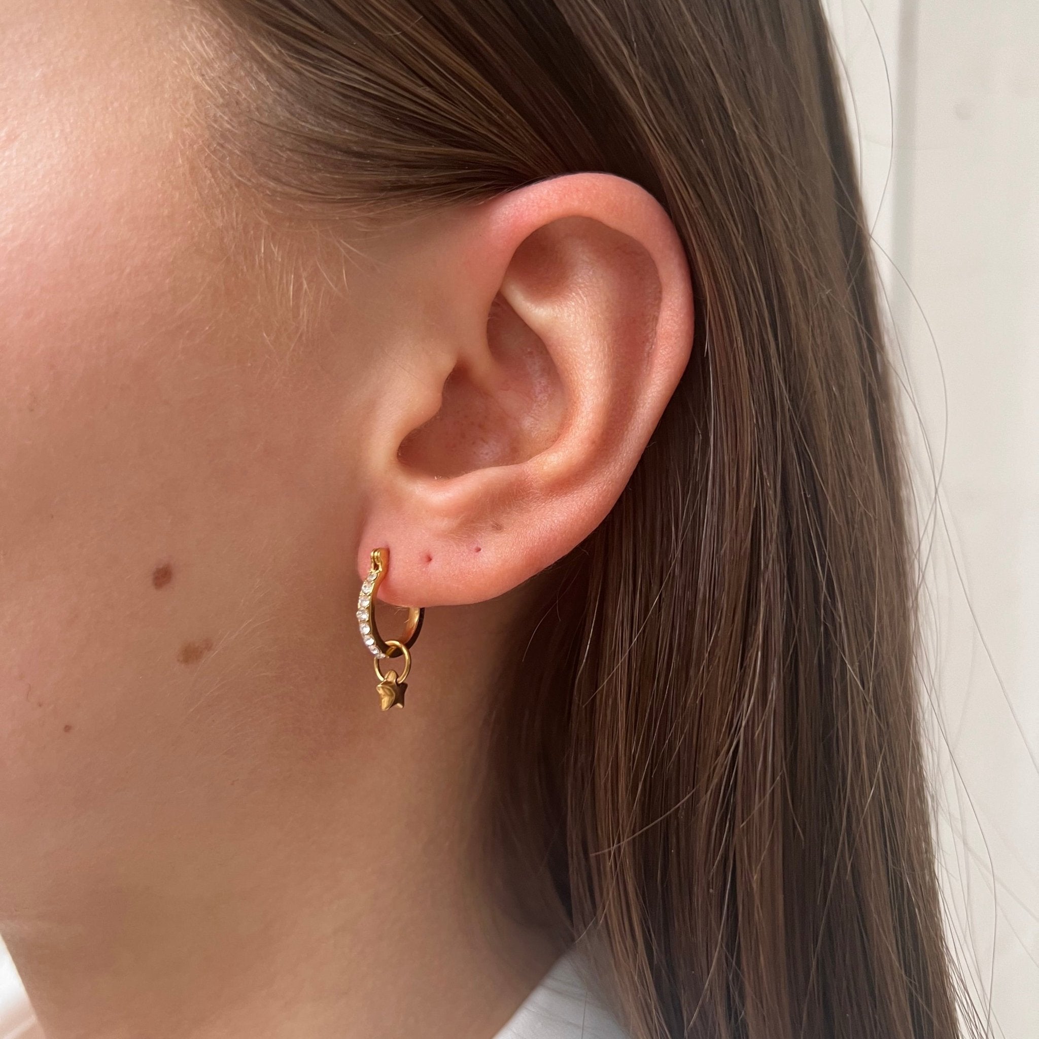 Rhinestones Hoop Little Star - ByNouck Jewelry Rhinestones Hoop Little Star - ByNouck Jewelry