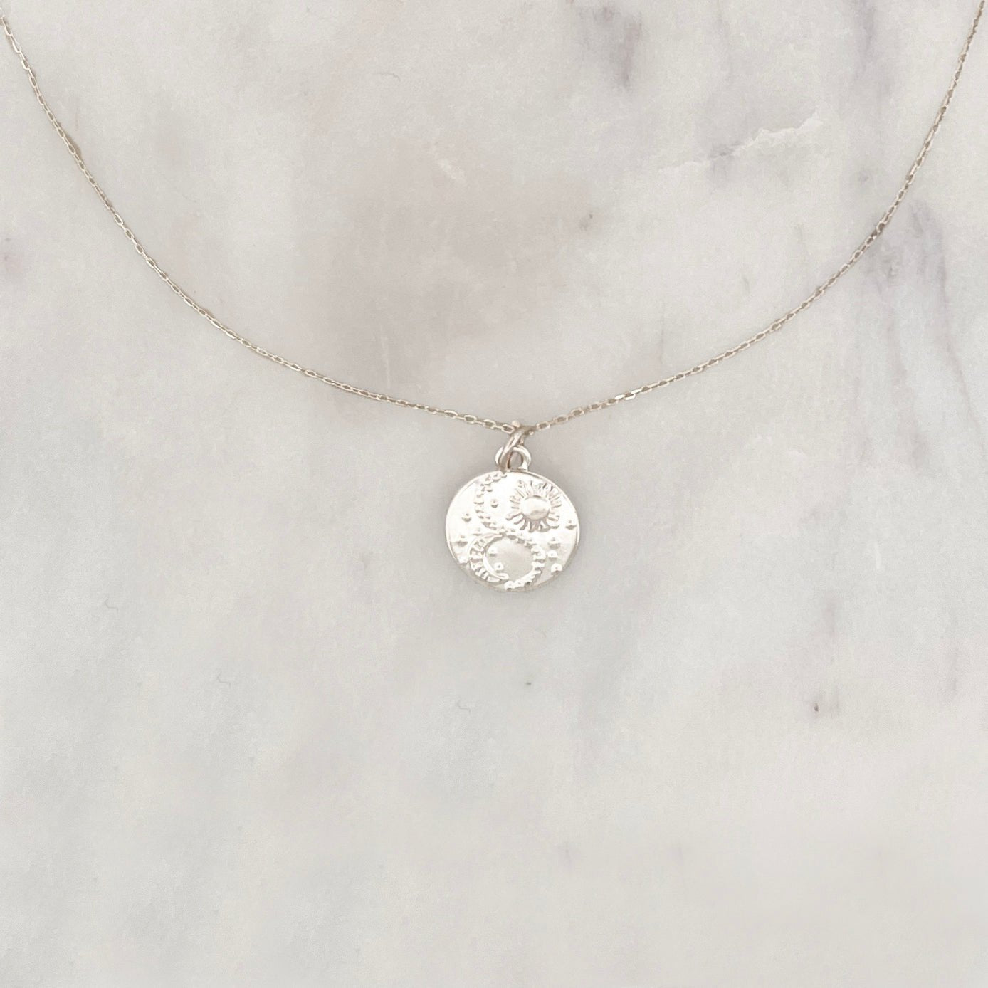 Sample Necklace Mystic Coin Silverplated - ByNouck Jewelry Sample Necklace Mystic Coin Silverplated - ByNouck Jewelry