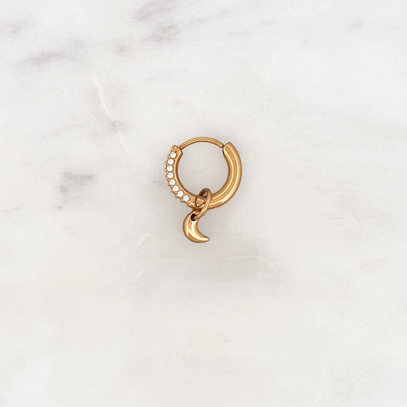 Shiny Hoop Little Moon - ByNouck Jewelry Shiny Hoop Little Moon - ByNouck Jewelry