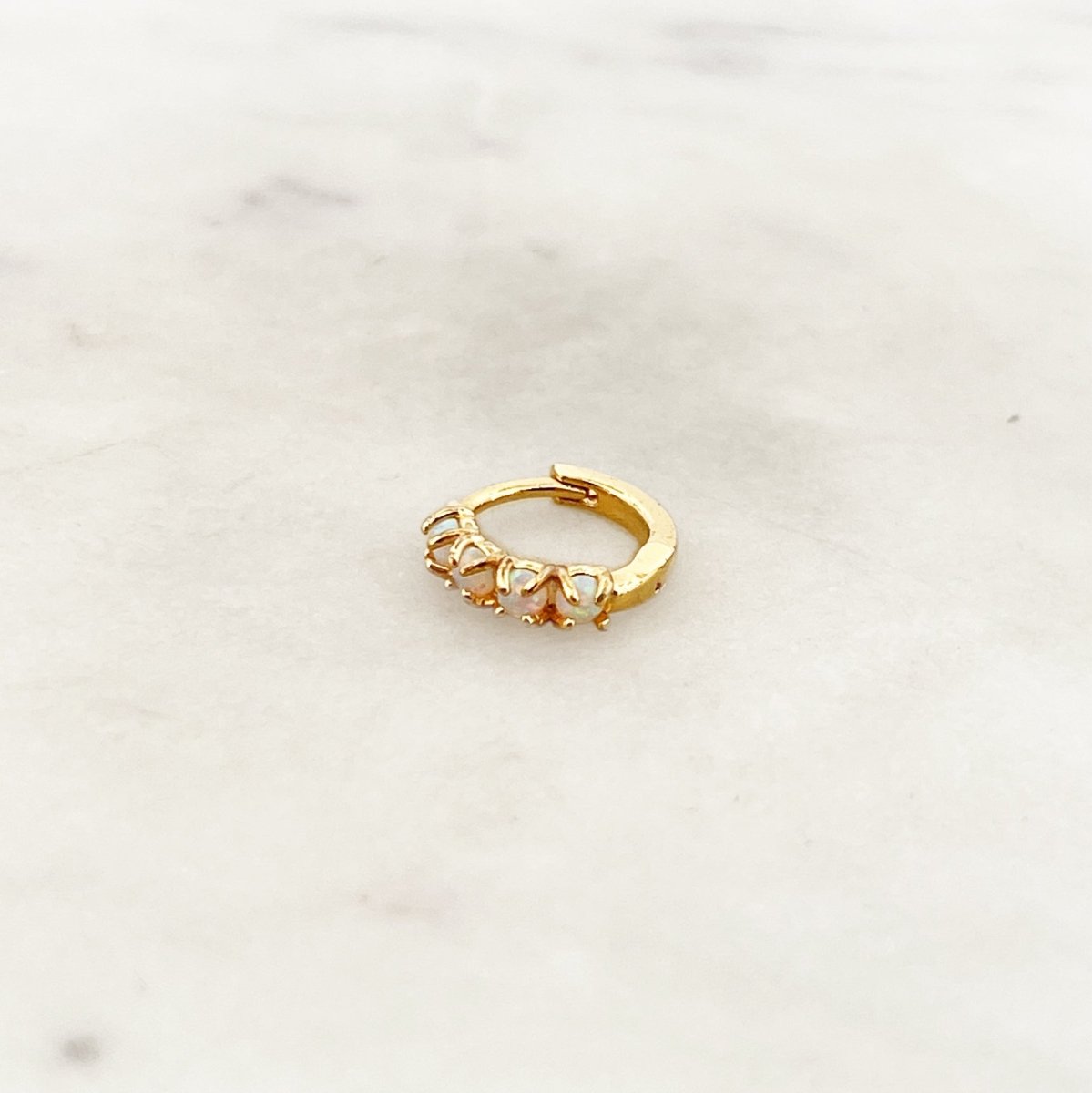 Tiny Hoop Opal - ByNouck Jewelry Tiny Hoop Opal - ByNouck Jewelry
