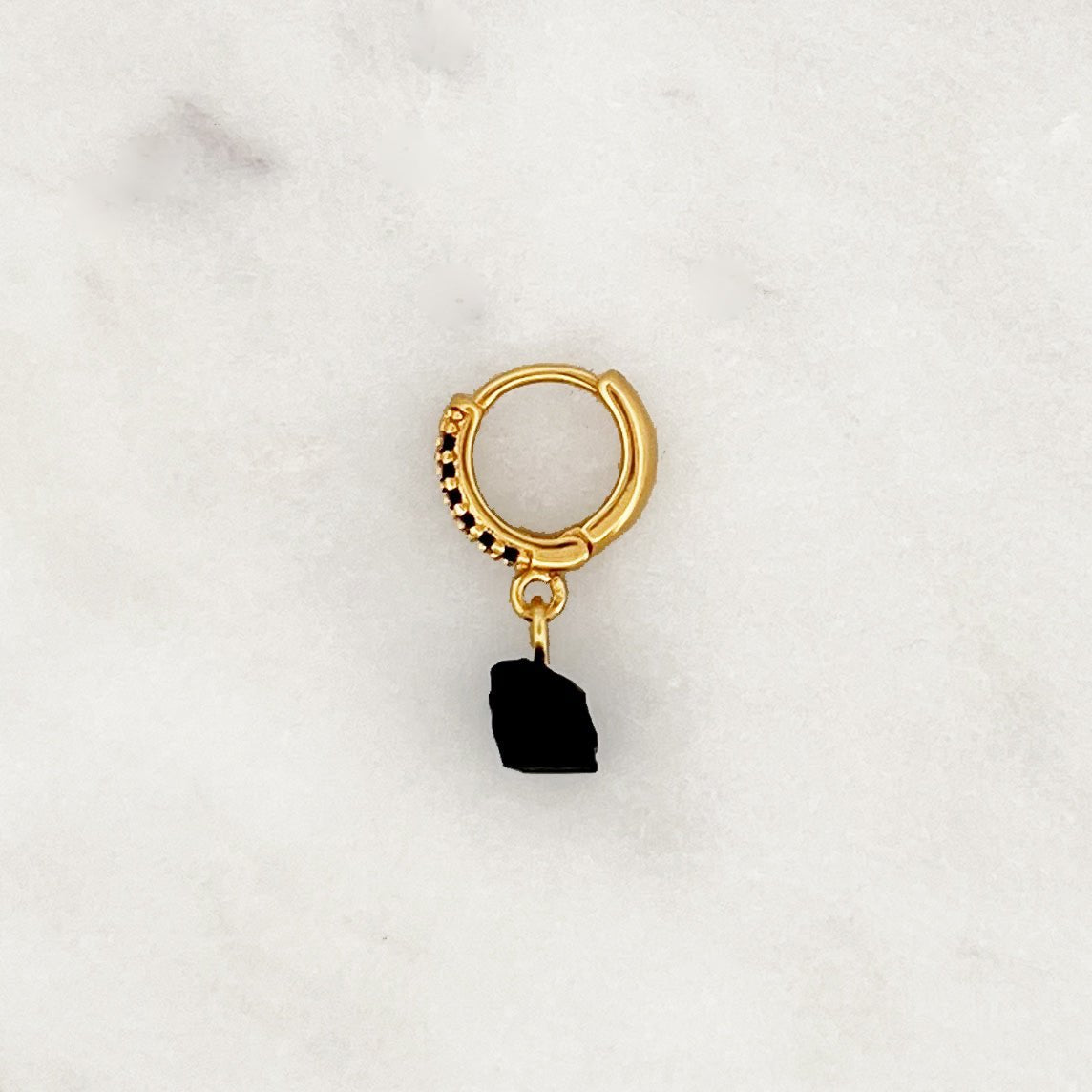 Black Hoop Onyx Stone - ByNouck Jewelry Black Hoop Onyx Stone - ByNouck Jewelry