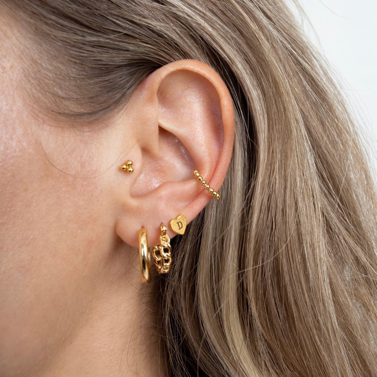 Engrave Earstud Heart - ByNouck Jewelry Engrave Earstud Heart - ByNouck Jewelry