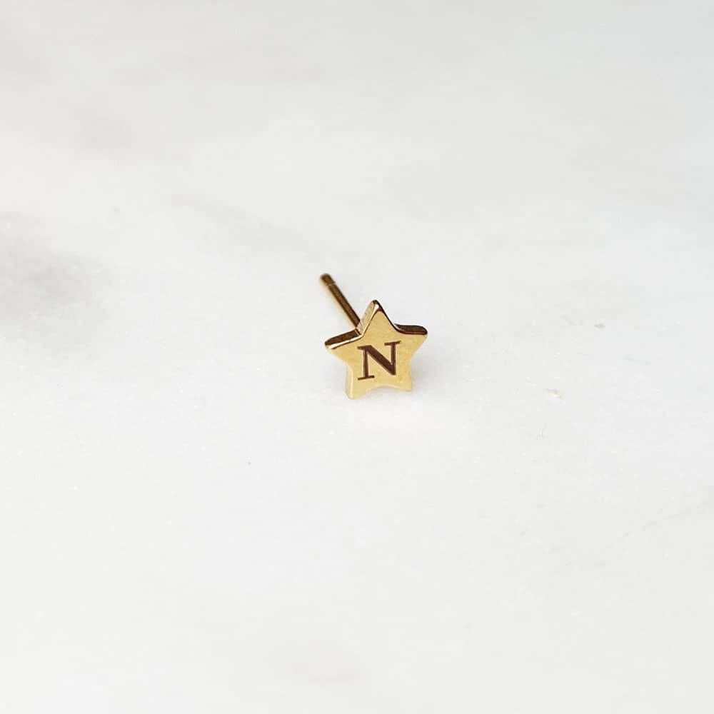 Engrave Earstud Star - ByNouck Jewelry Engrave Earstud Star - ByNouck Jewelry