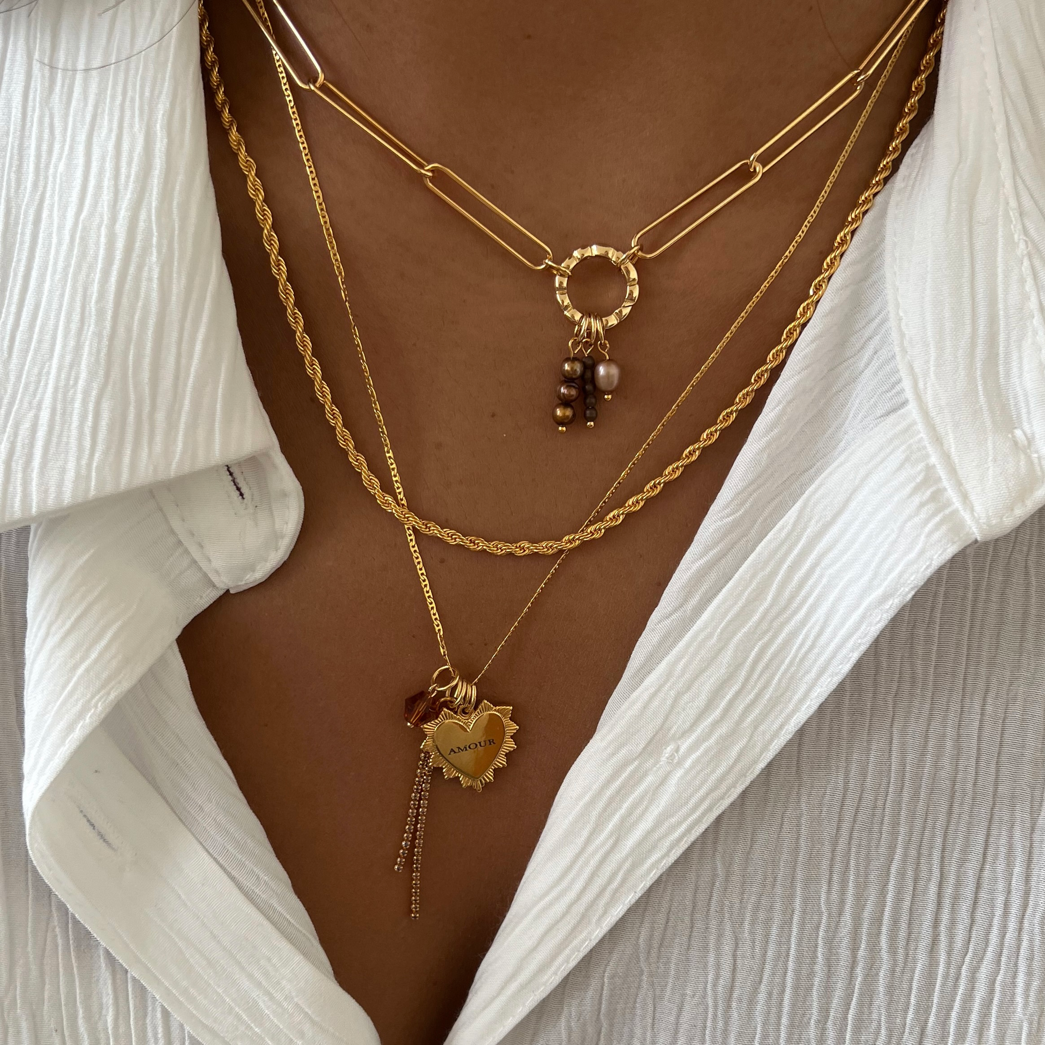 Fine Chain Necklace Love Initial – ByNouck Jewelry