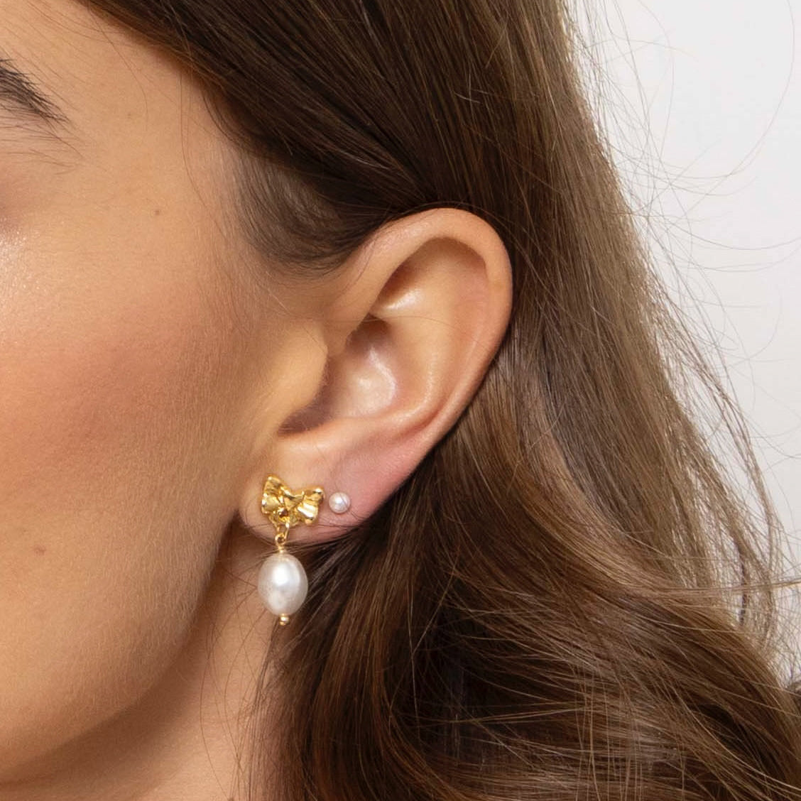 Bow Eastud Set Big Pearl