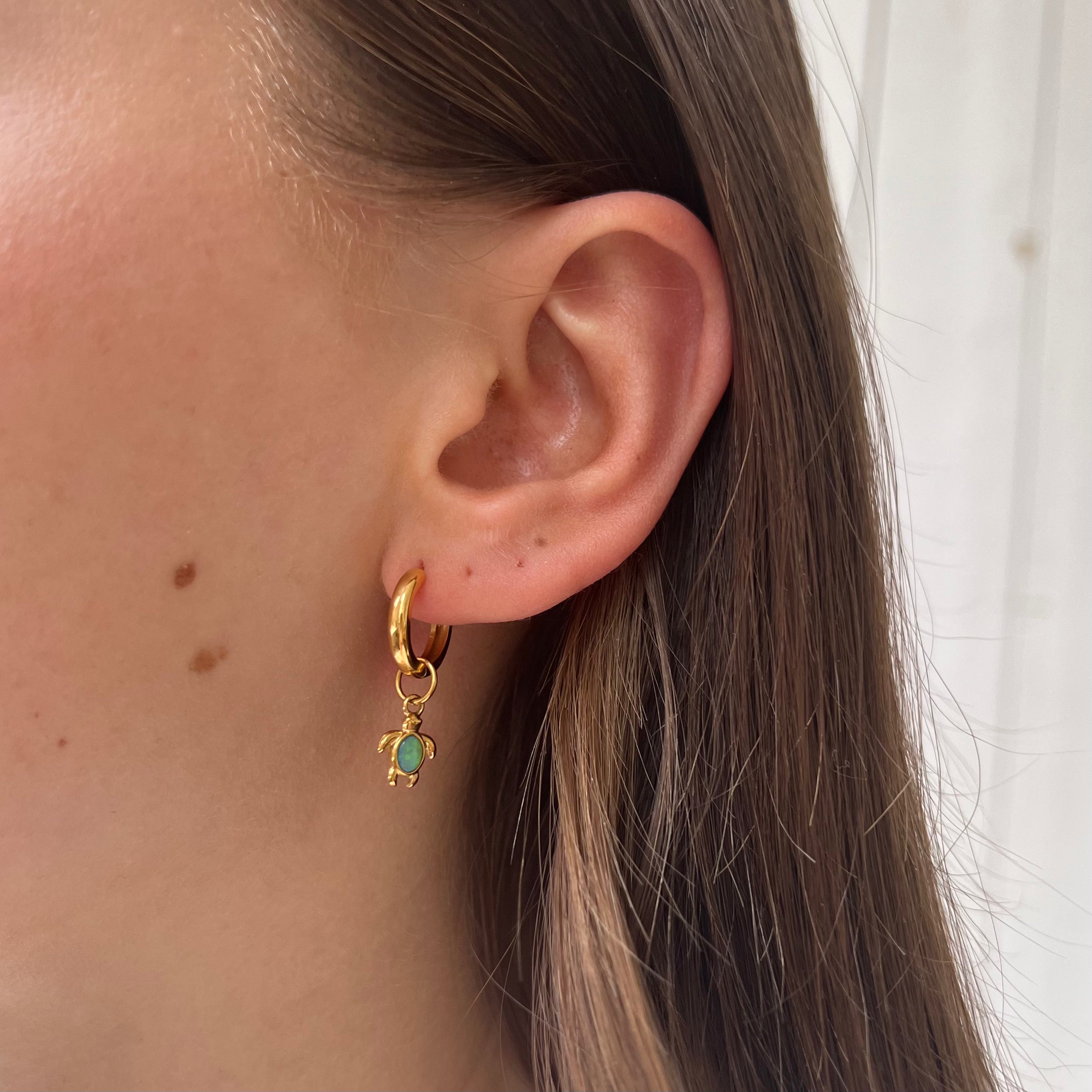 Earring Green Turtle