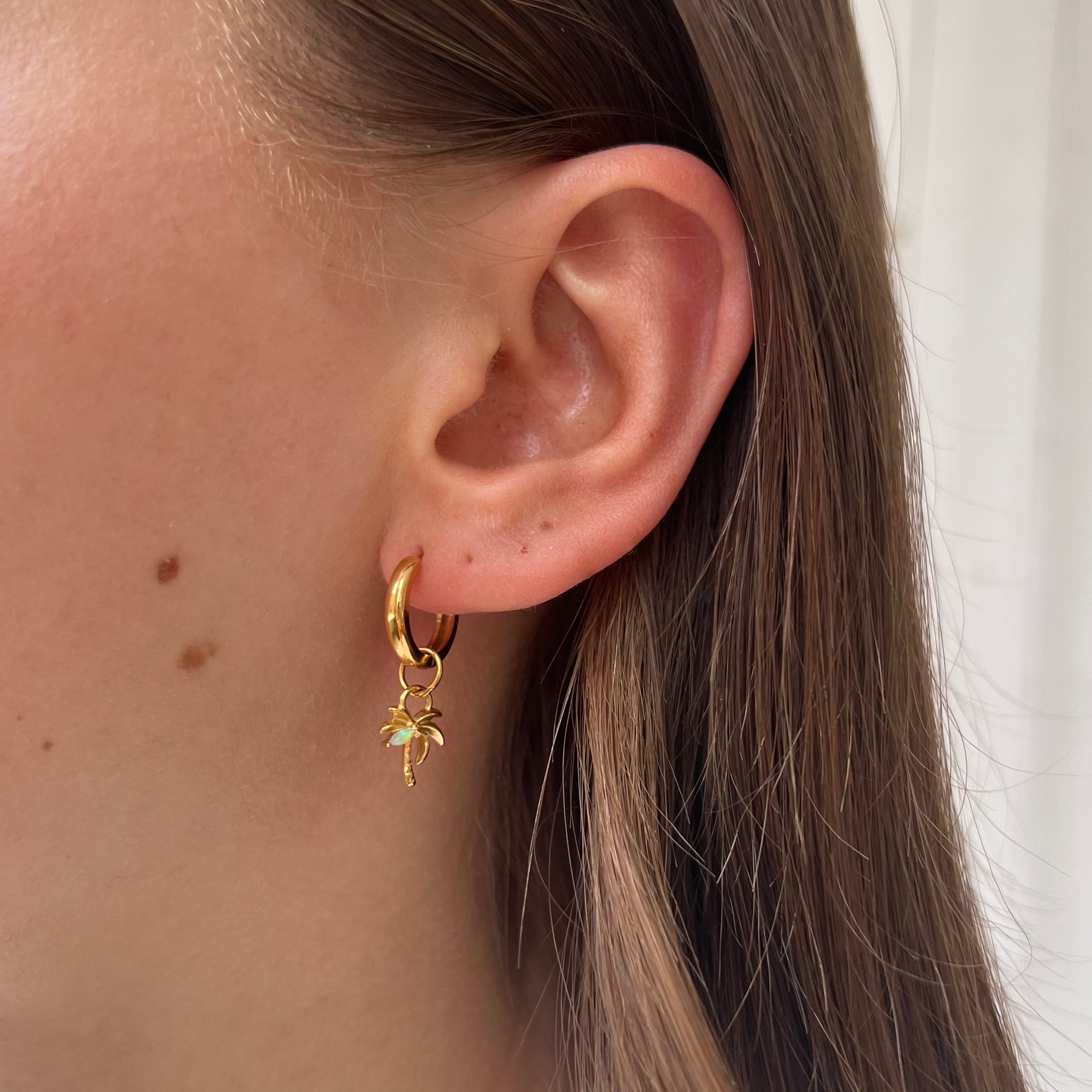 Earring Light Green Palm