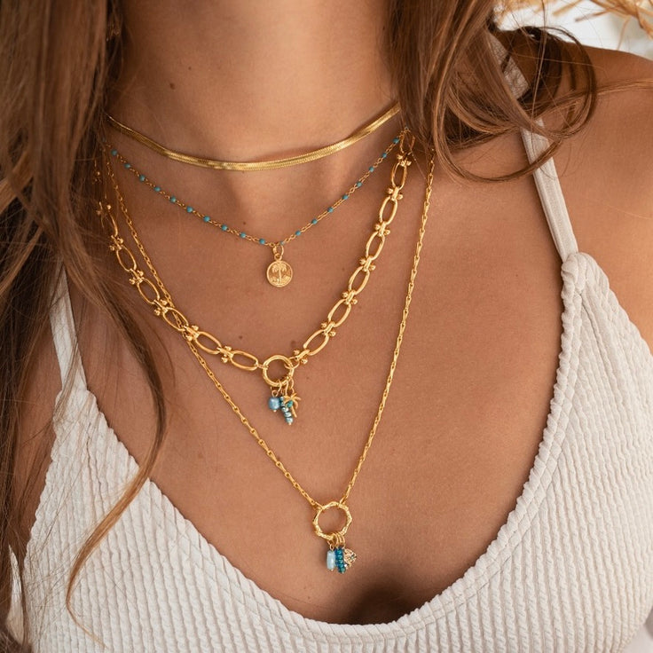 Collier de base bleu ciel