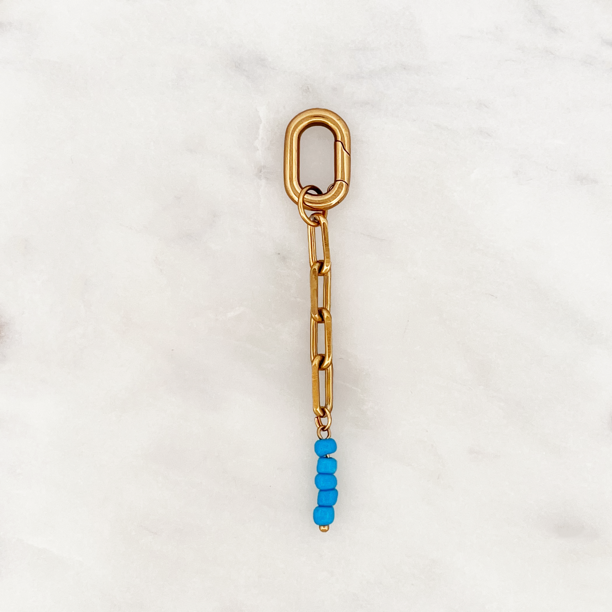 Bikini Charm Blue Beads Buxon Clasp