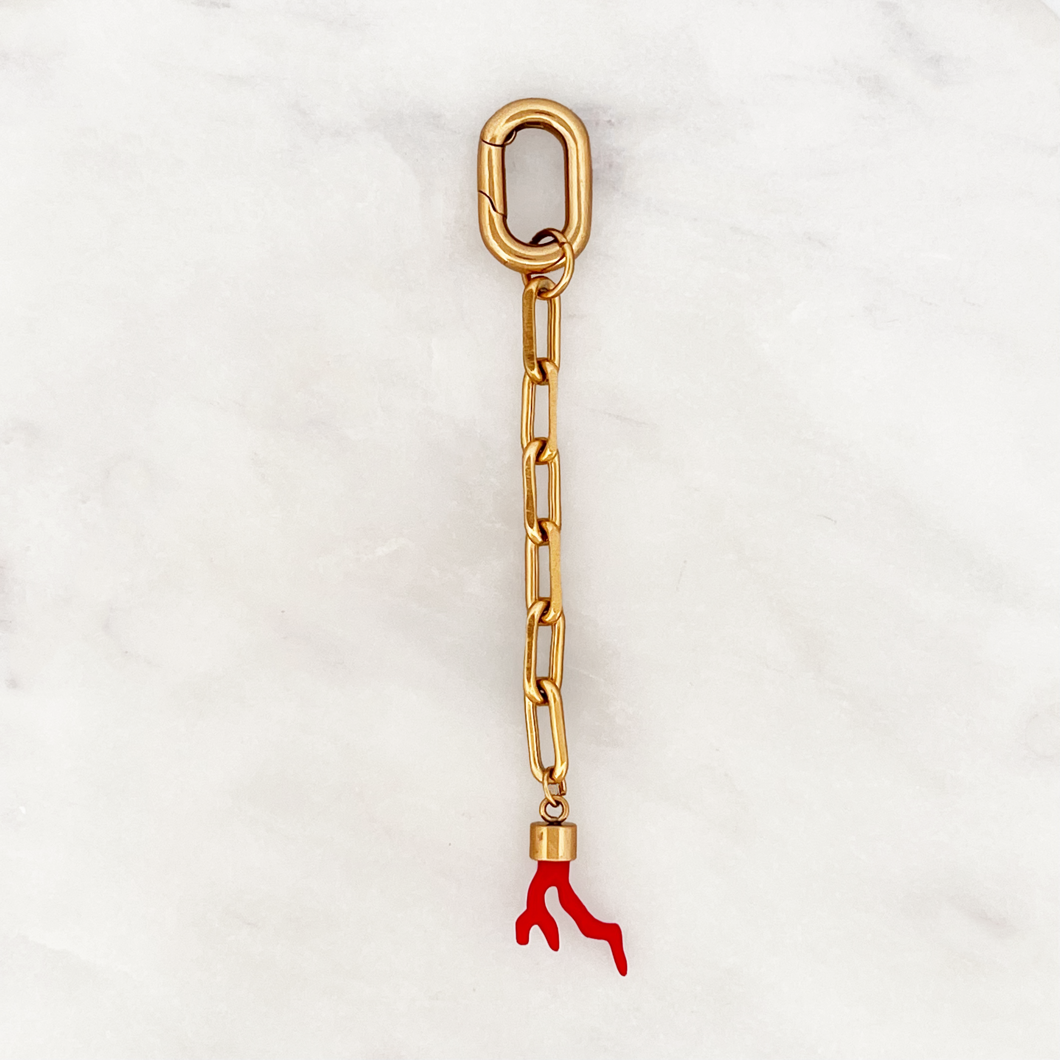 Bikini Charm Red Coral Buxon Clasp