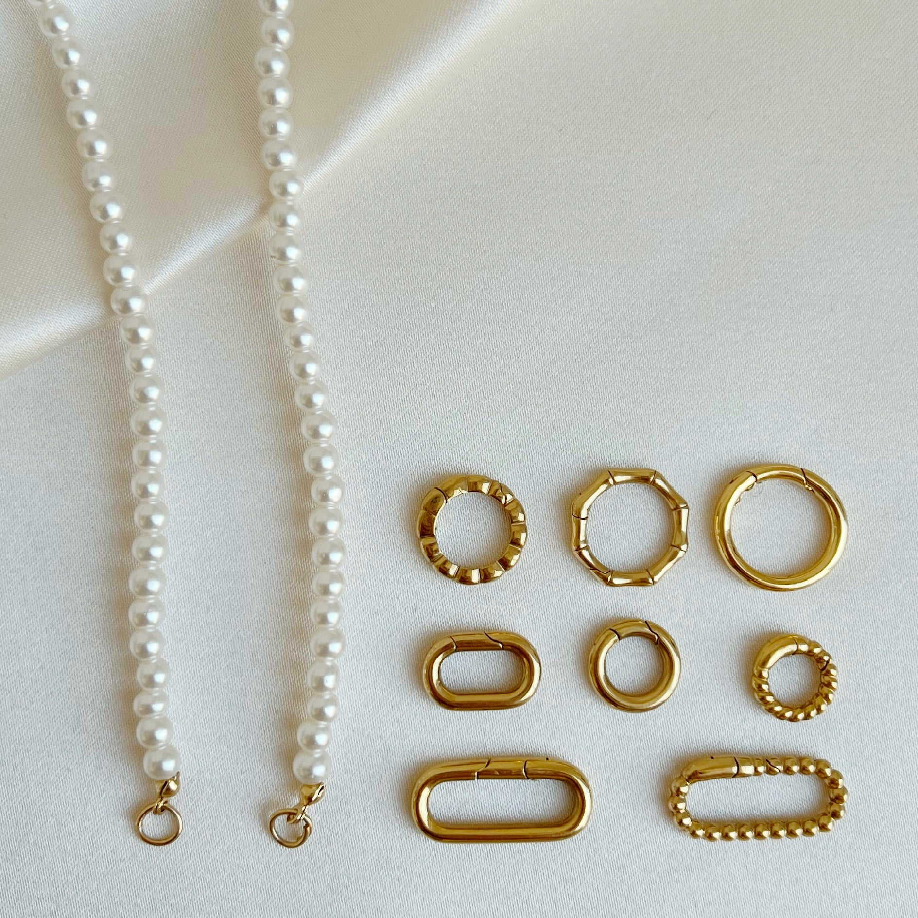 Base Perles Verre Long Collier