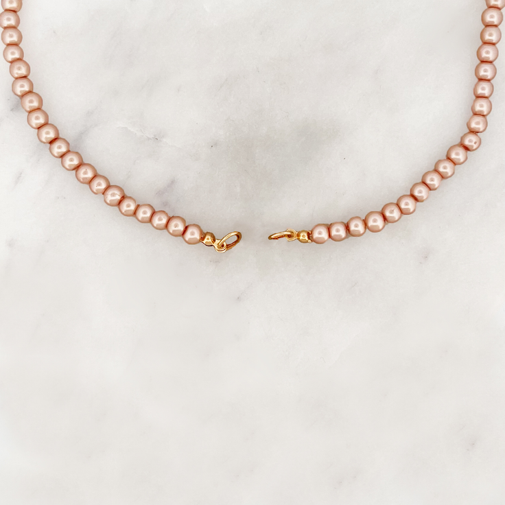 Basis Pfirsich Perlen Choker