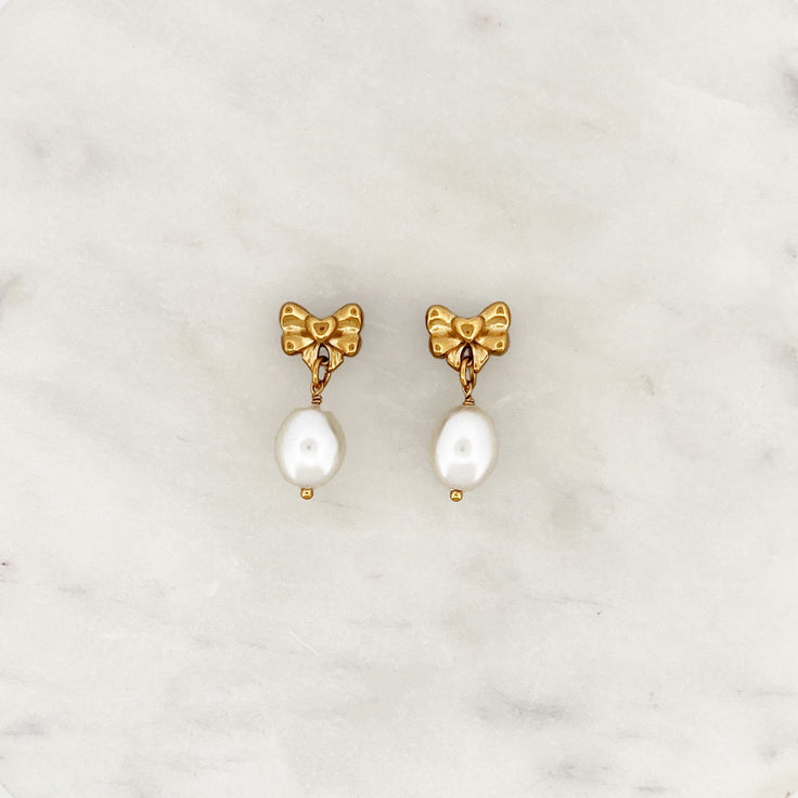 Bow Eastud Set Big Pearl